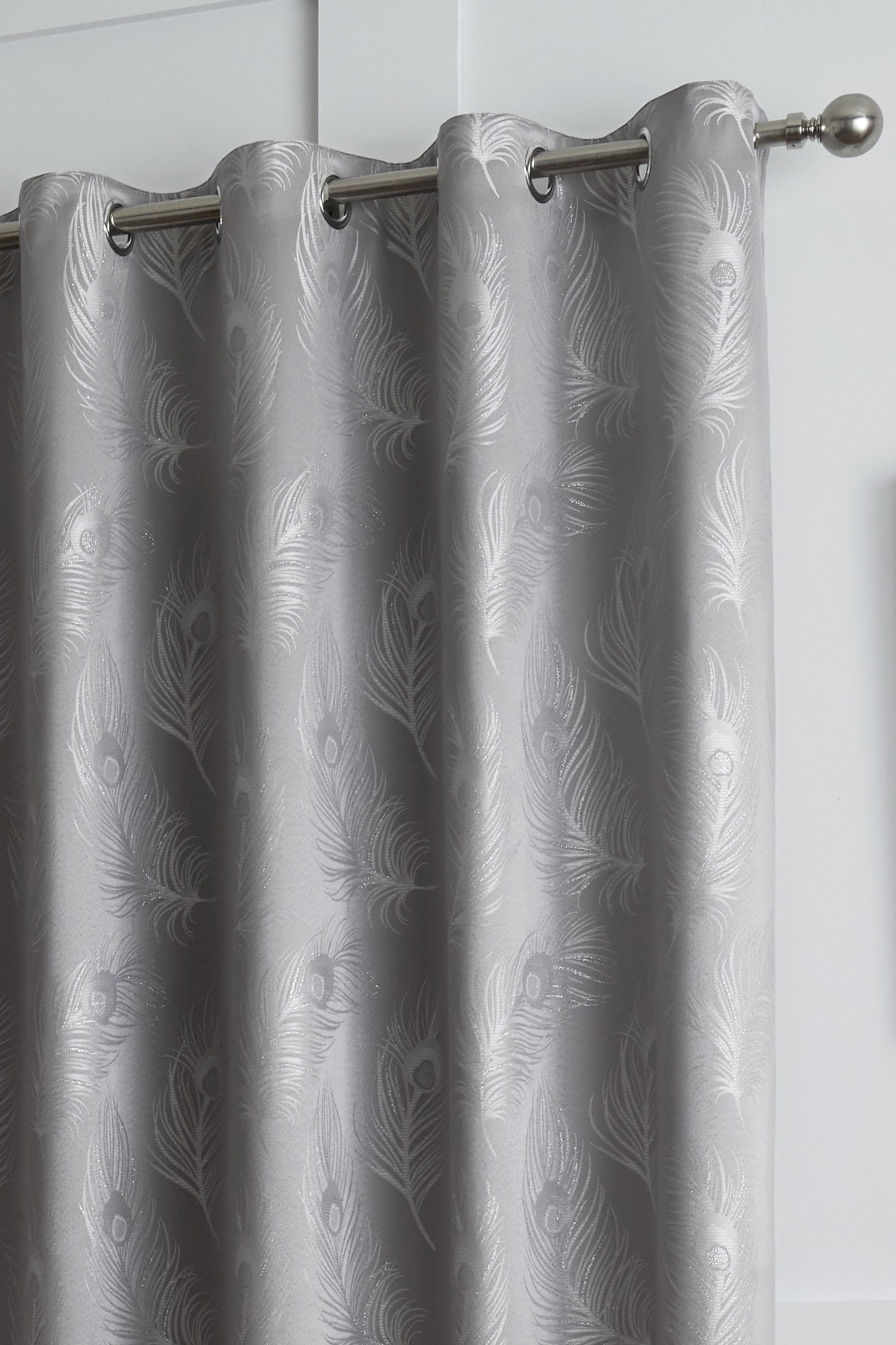 Buy Curtina Feather Jacquard Lined Eyelet Curtains from the Next UK