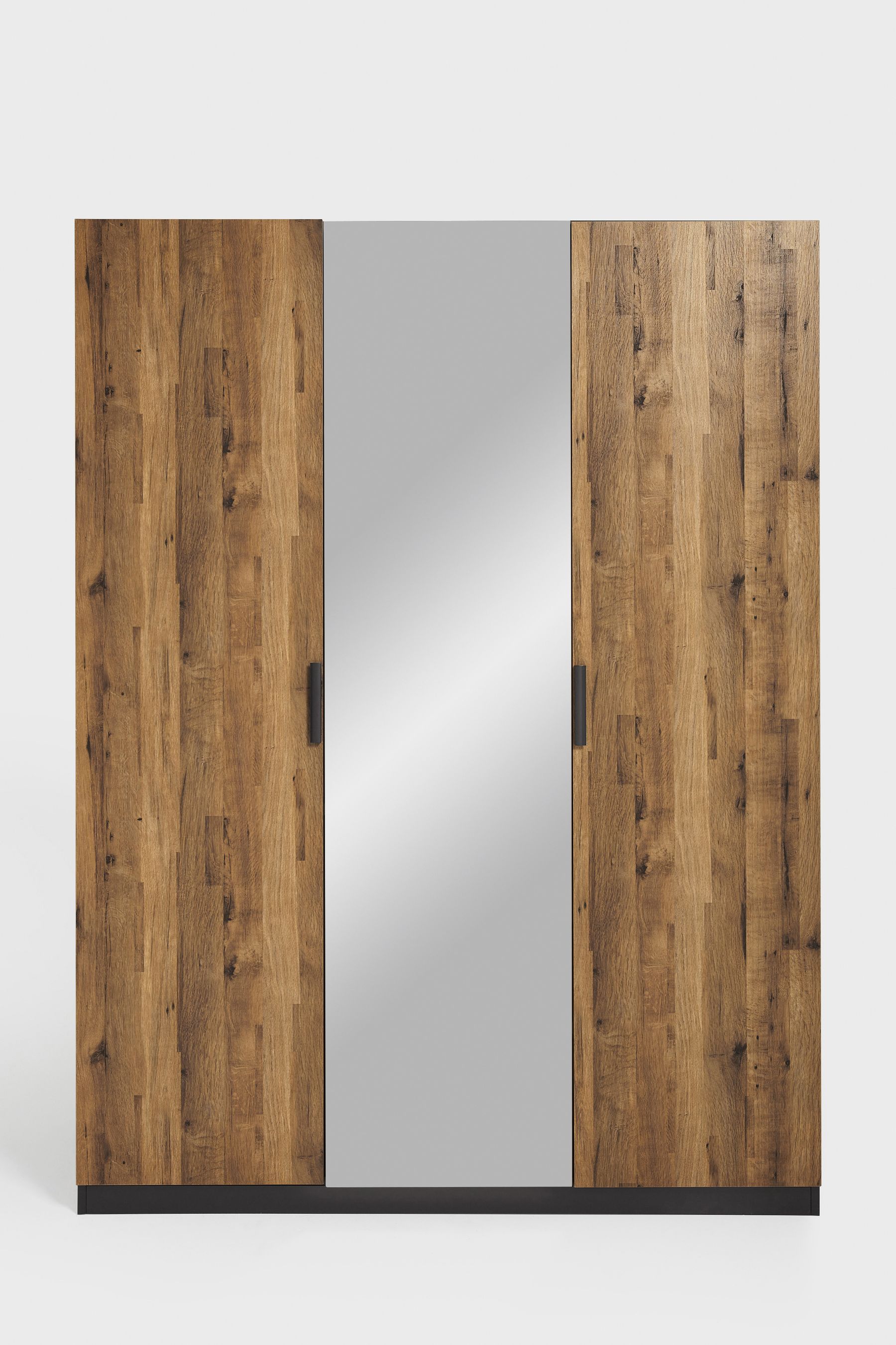 Buy Dark Bronx Oak Triple Effect Semi Fitted Mirrored Wardrobe from the