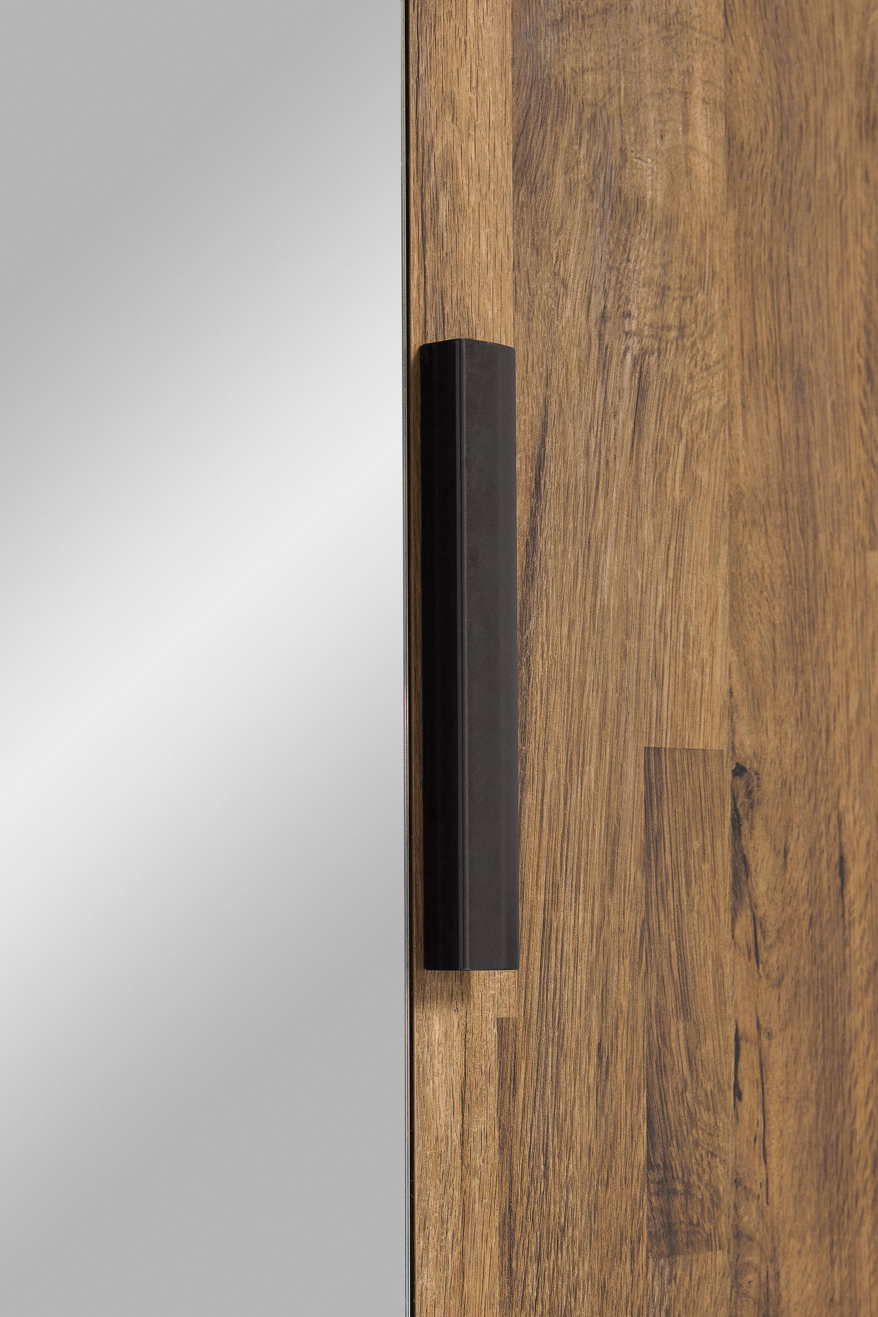 Buy Dark Bronx Oak Triple Effect Semi Fitted Mirrored Wardrobe from the