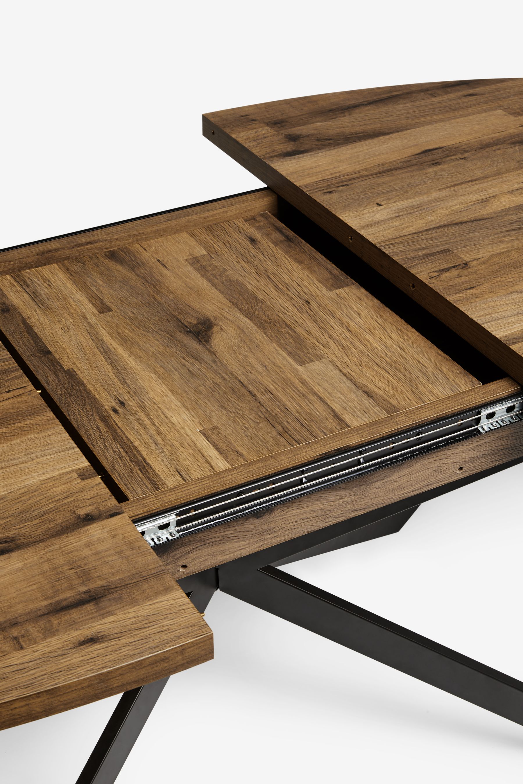 Buy Dark Bronx Oak Effect Round 6 to 8 Seater Extending Dining Table