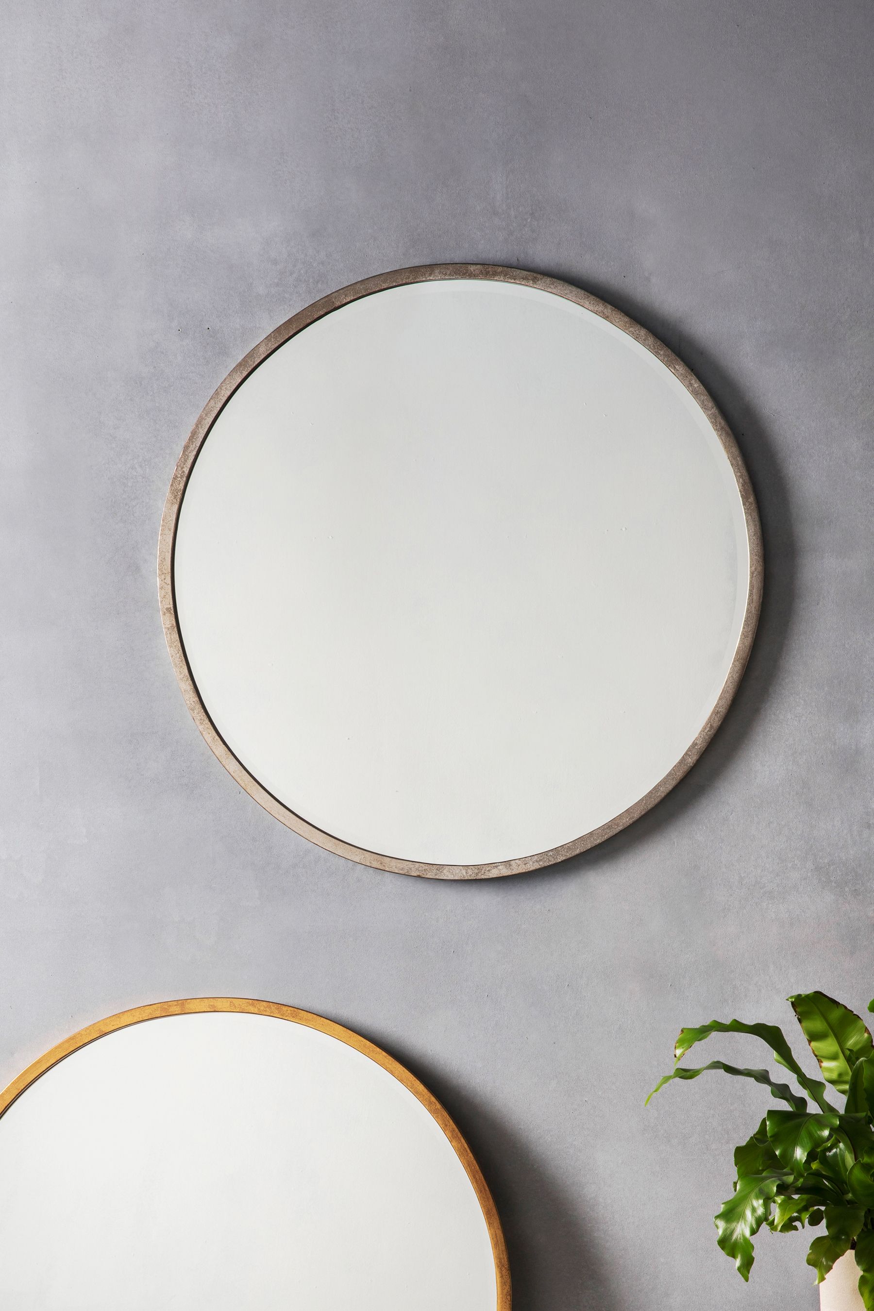 Buy Gallery Home Silver Ashford Antique Large Round Mirror from the ...
