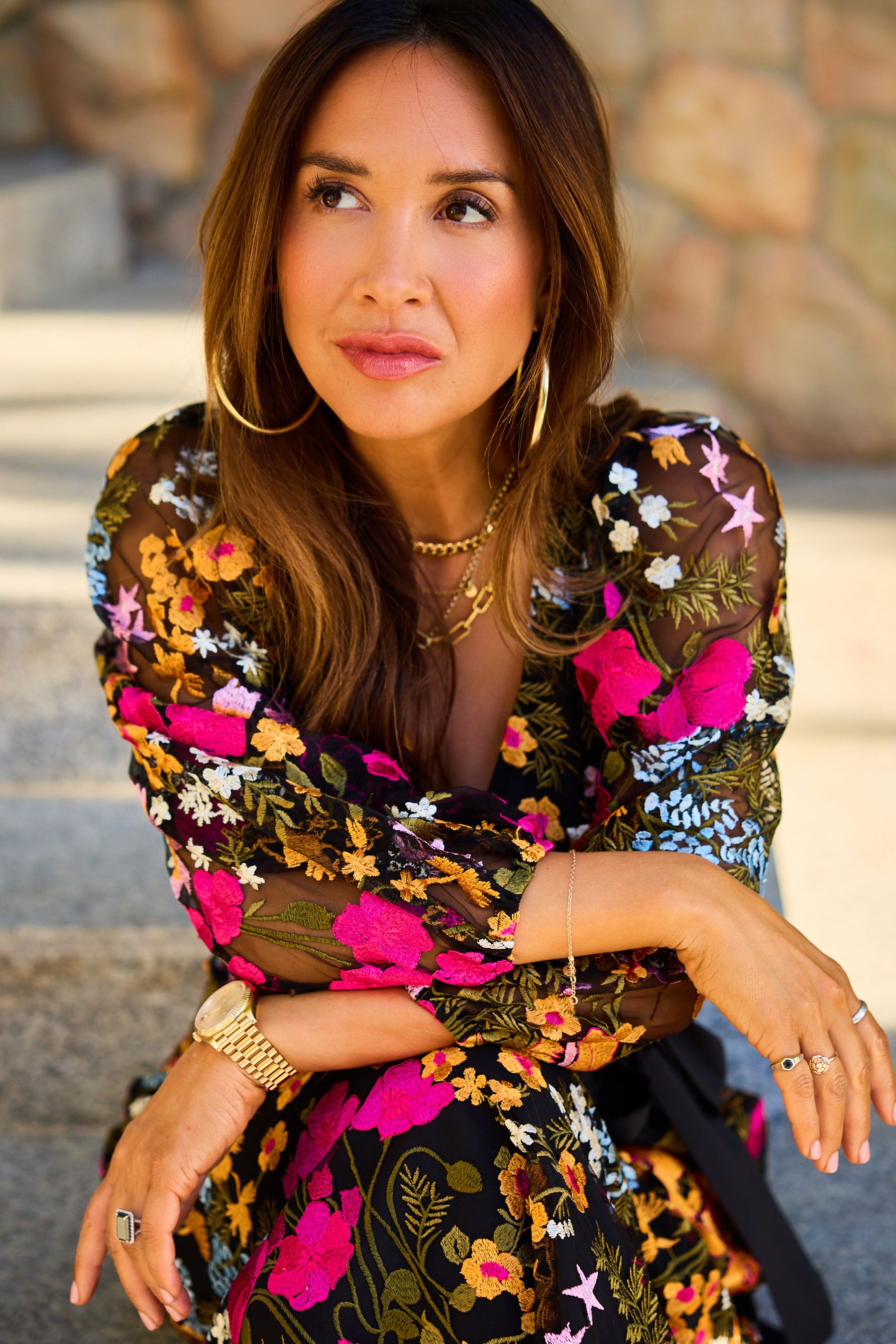 Buy Myleene Klass Floral Embroidered Wrap Dress from Next Ireland