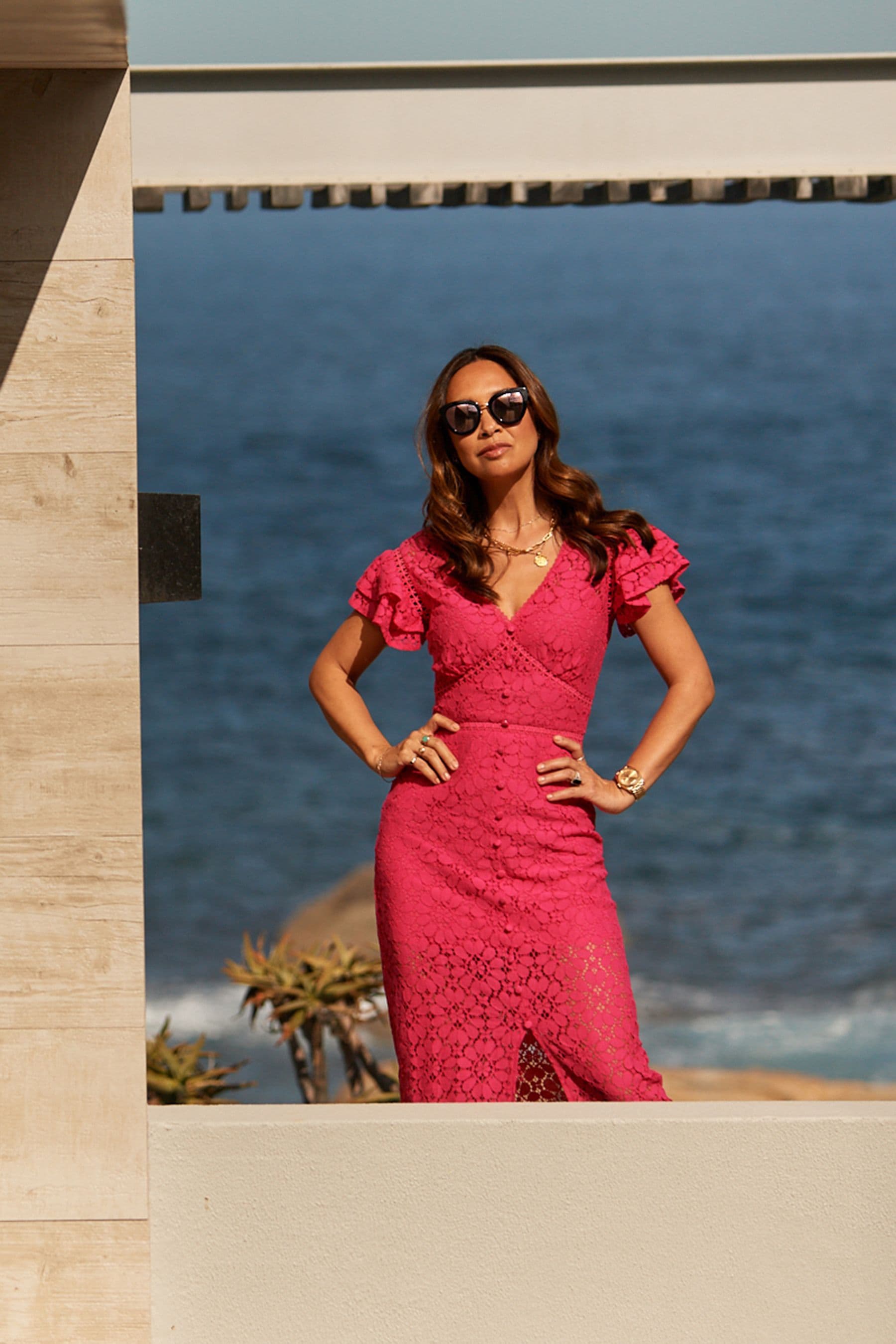 Buy Myleene Klass Pink Lace Dress from Next Ireland