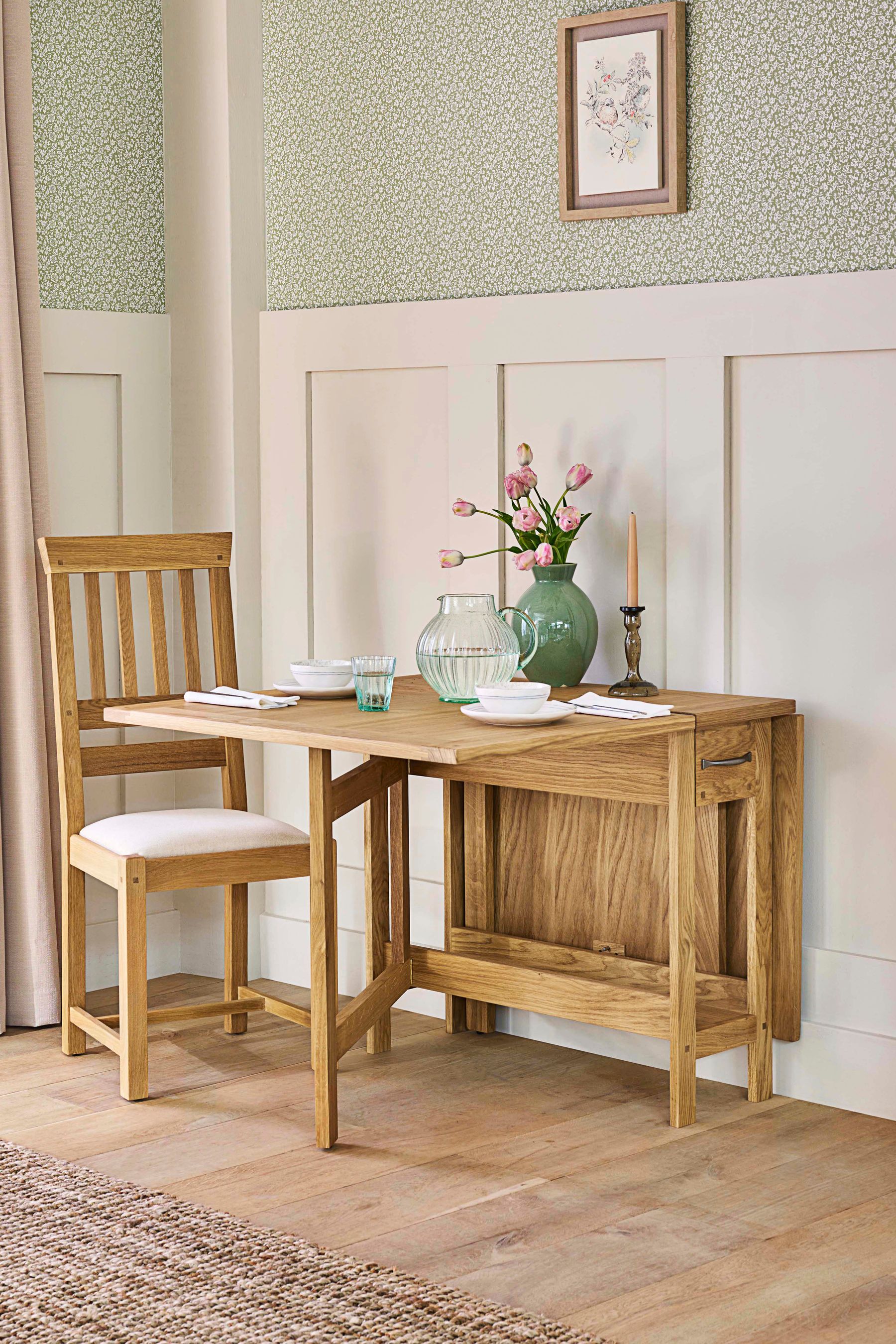 Buy Laura Ashley Oak Milton Drop Leaf Dining Table from the Next UK online shop
