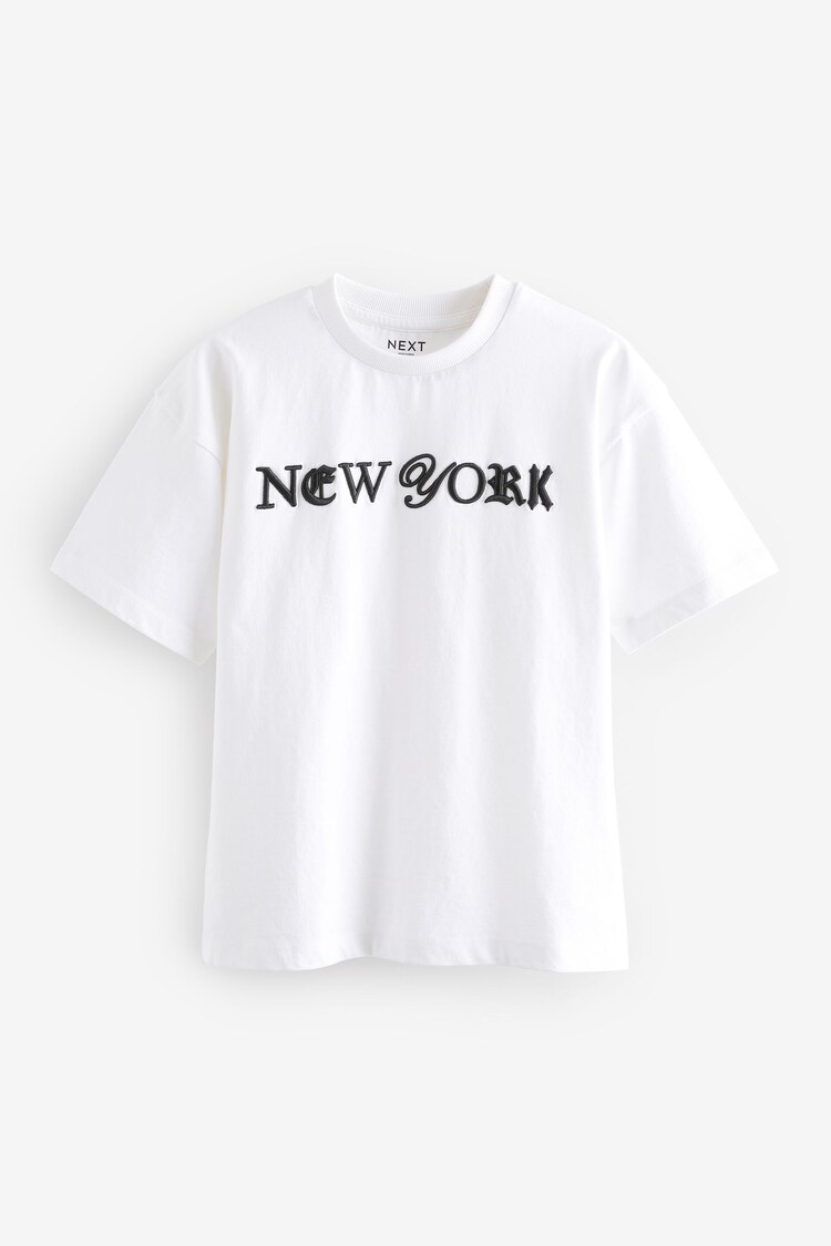 White New York Relaxed Fit Short Sleeve Graphic T-Shirt (3-16yrs) - Image 1 of 1