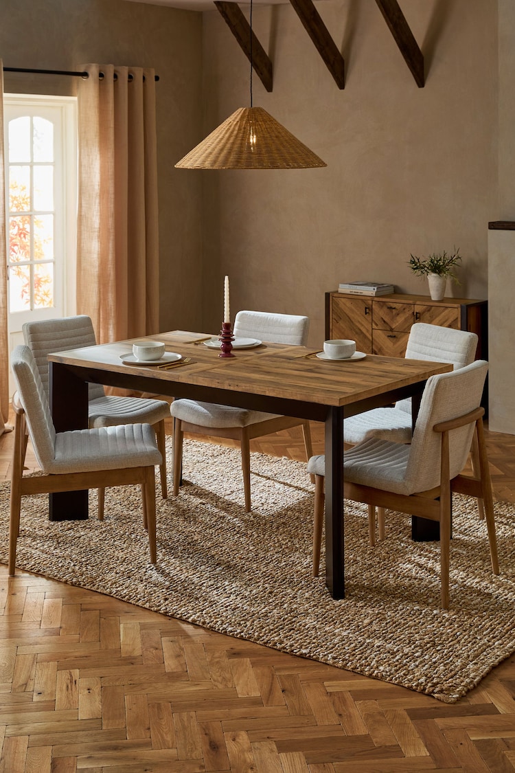 Dark Natural Bronx 6 to 8 Extending Chunky Dining Table - Image 1 of 1