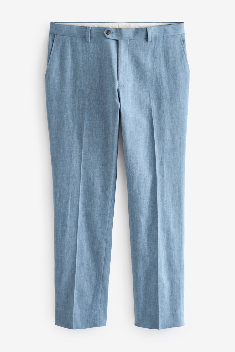 Bleu clair - Pantalons de costume coupe en lin Blend - Image 1 of 1