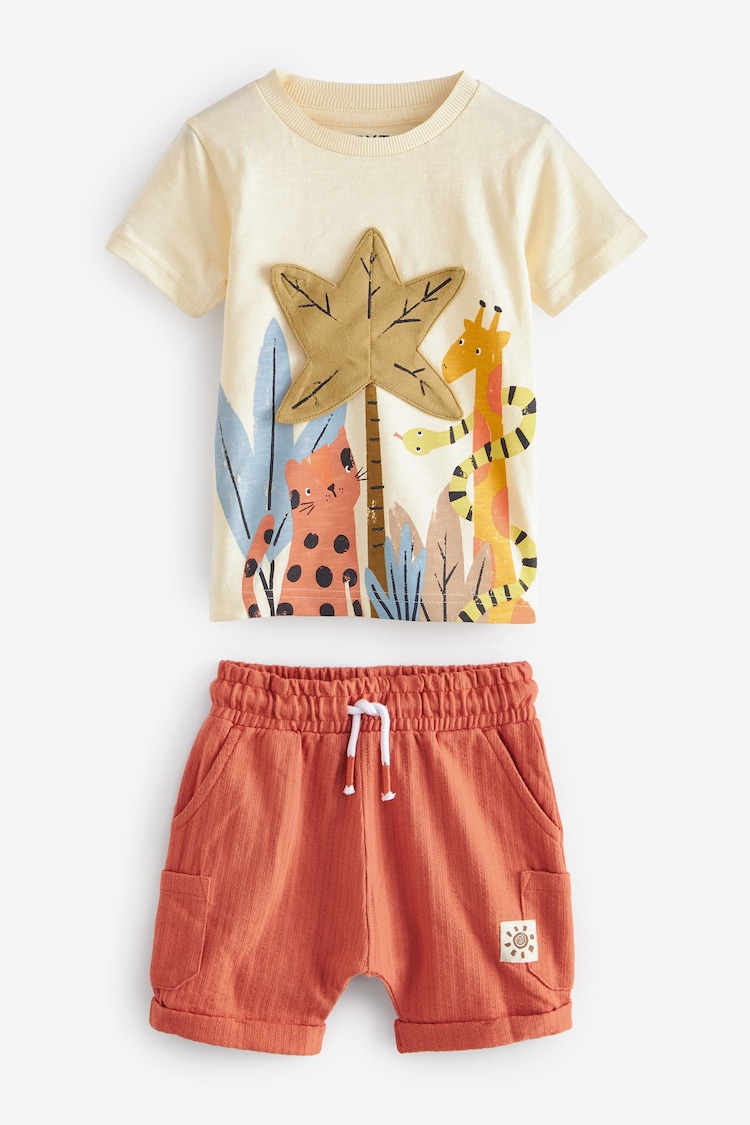 Cream Jungle Appliqué T-Shirt And Shorts Set (3mths-7yrs) - Image 1 of 1