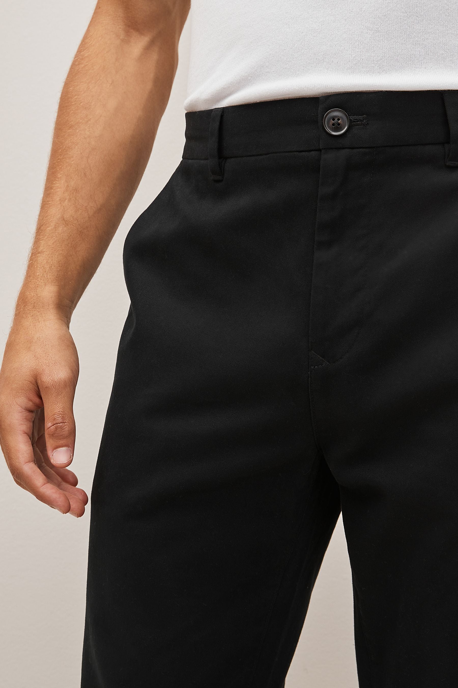 Buy Black Straight Fit Chino Trousers from the Next UK online shop