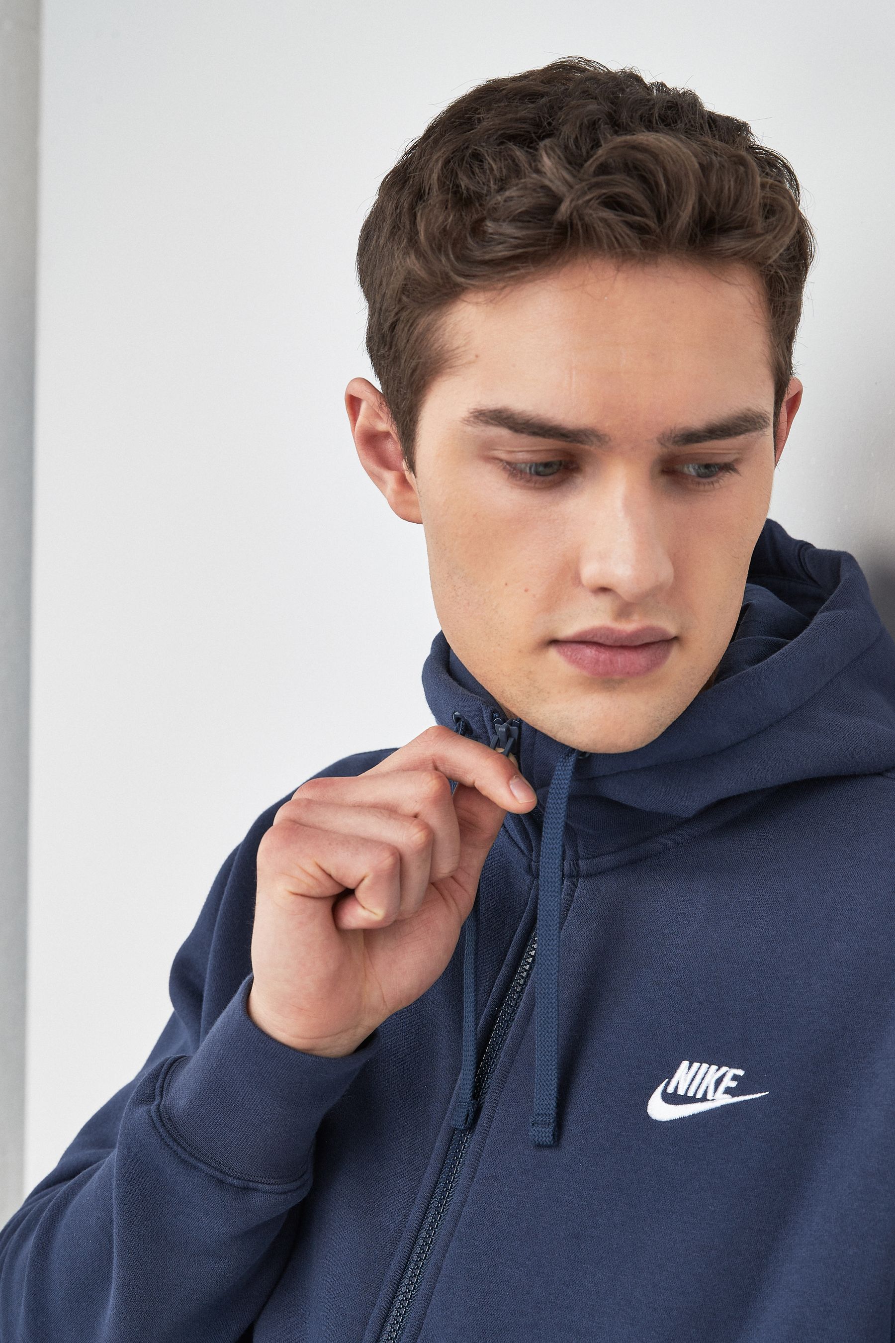 Buy Nike Navy Club Zip Through Hoodie from the Next UK online shop