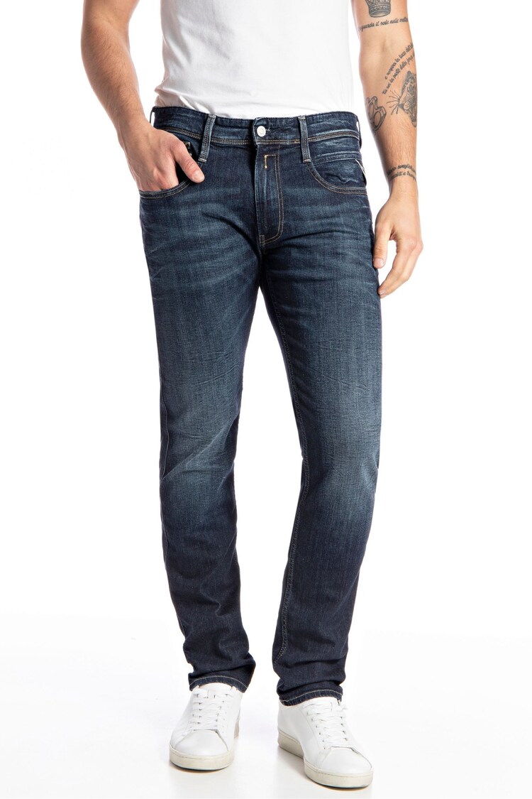 Replay Dark Blue Anbass Plus Slim Fit Jeans - Image 1 of 1