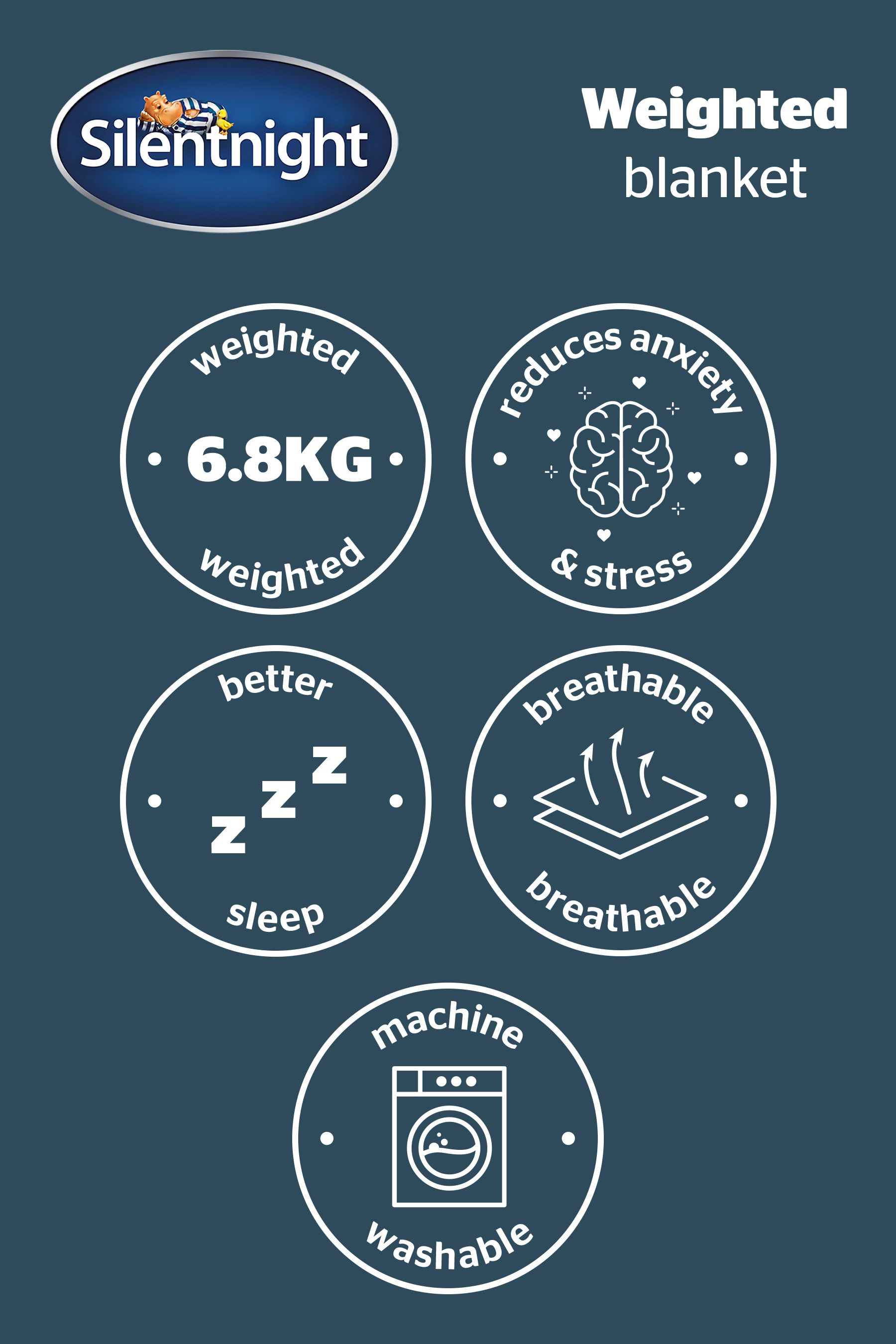 Buy Silentnight Grey Adults 6.8kg Weighted Blanket from the Next UK