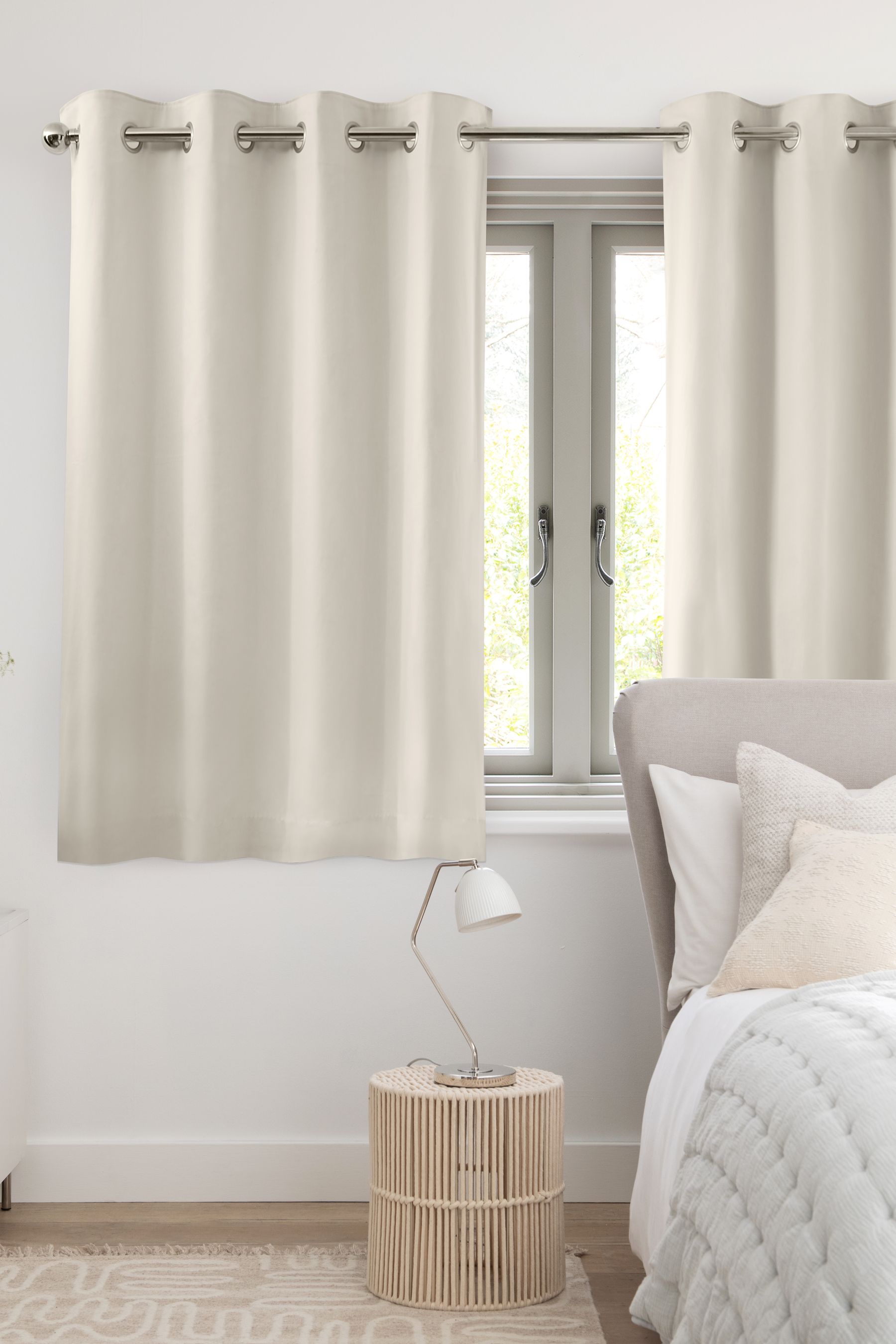 Buy Ivory White Cotton Blackout/Thermal Eyelet Curtains from Next Australia