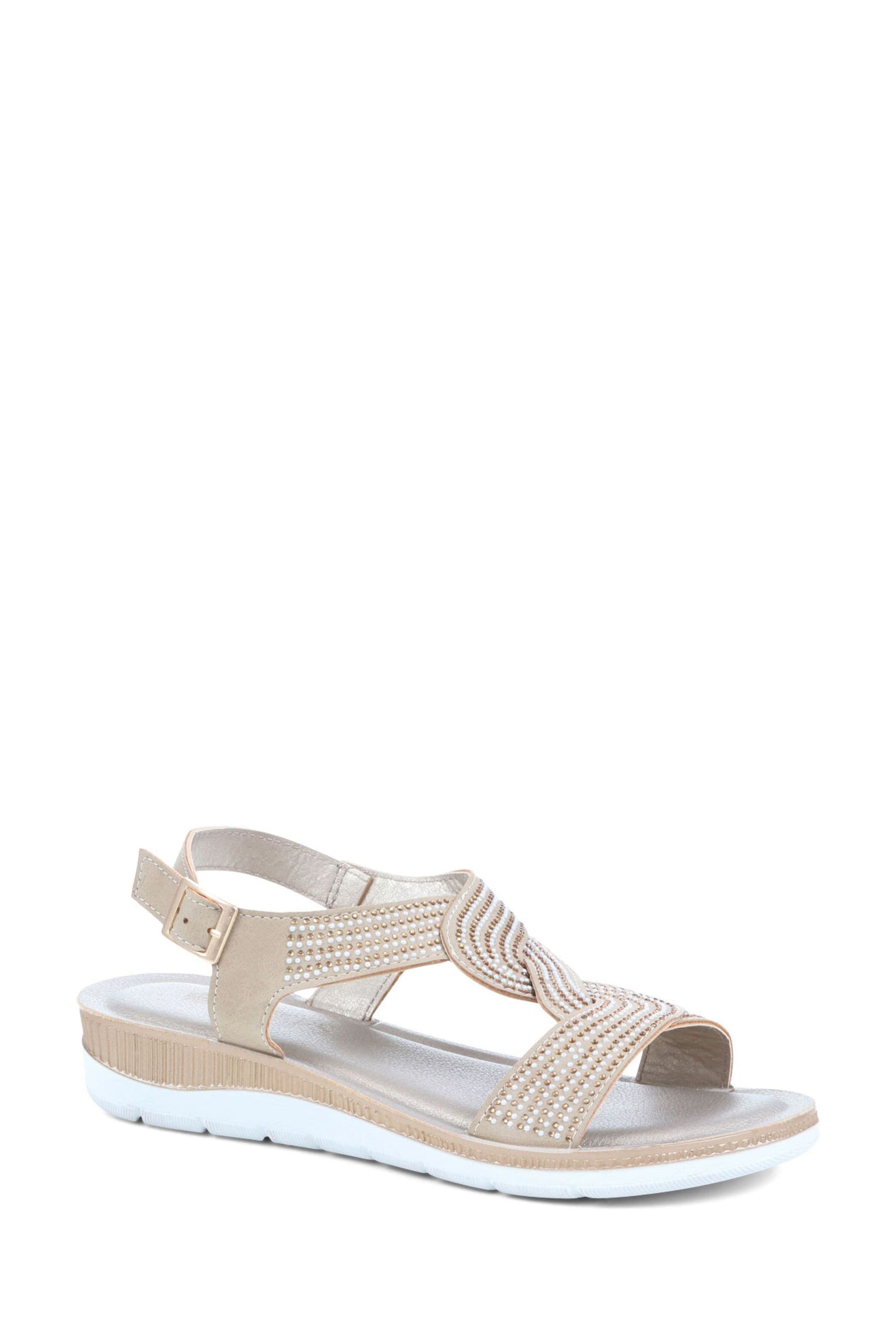 Buy Pavers Gold Woven Ankle Strap Sandals from the Next UK online shop