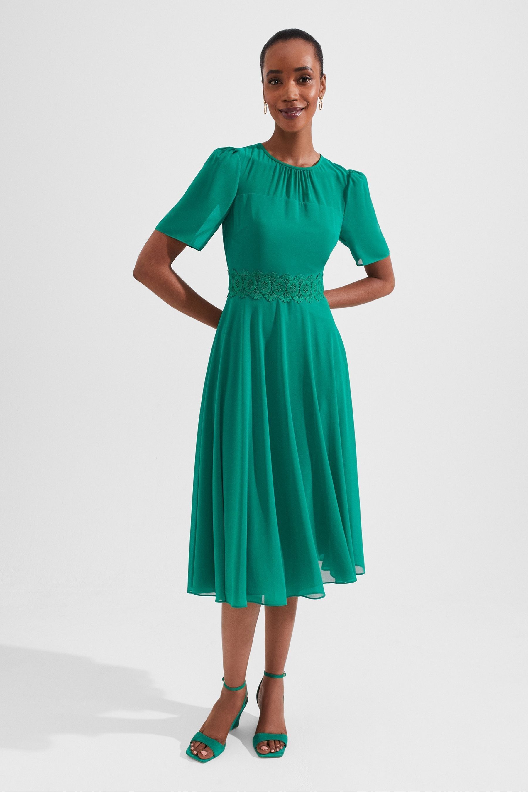Buy Hobbs Green Petite Cressida Dress from Next Ireland