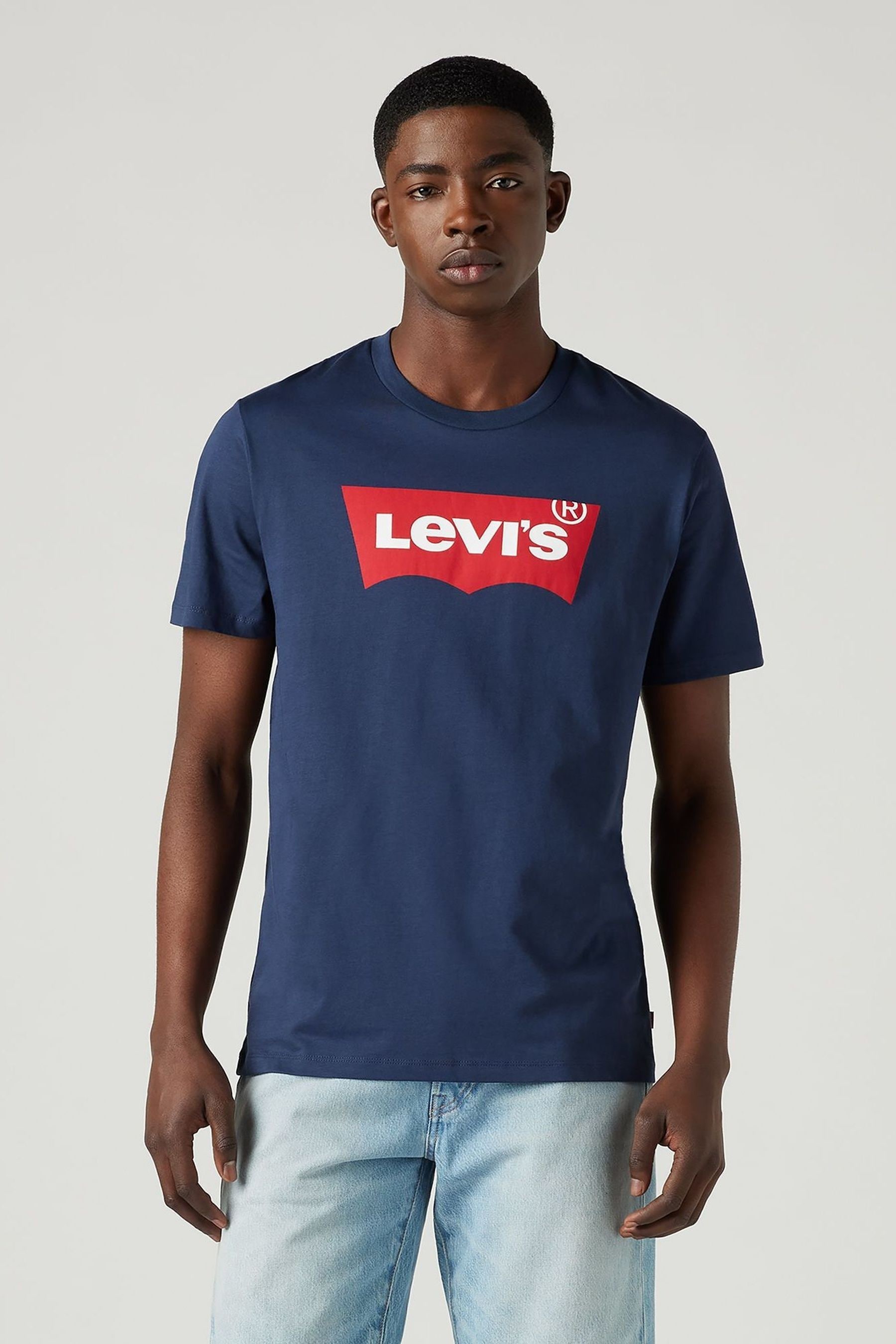 Buy Levi's® Navy Blue Standard Housemark T-Shirt from the Next UK ...