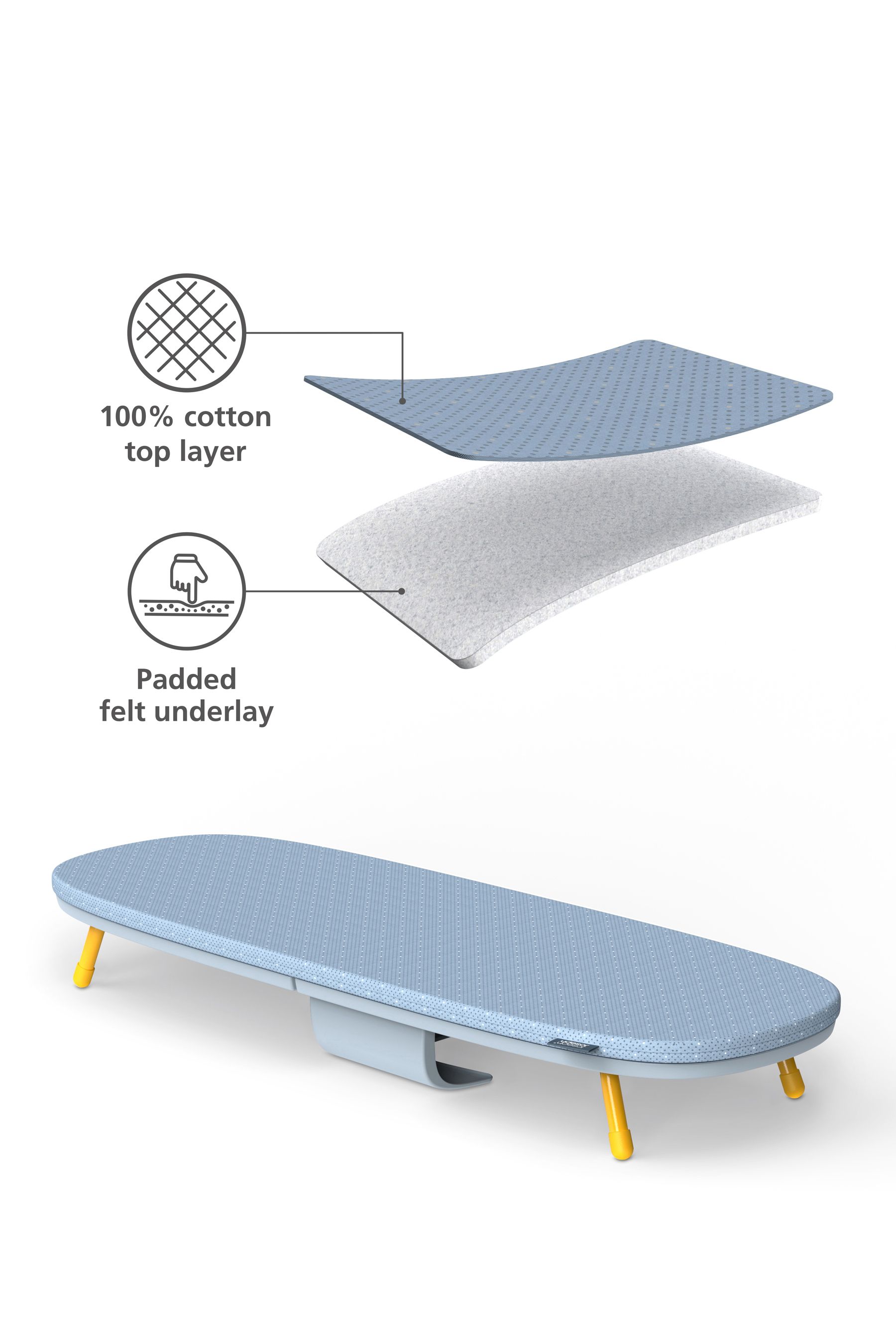 Buy Joseph Joseph Black Pocket Plus Folding TableTop Ironing Board from