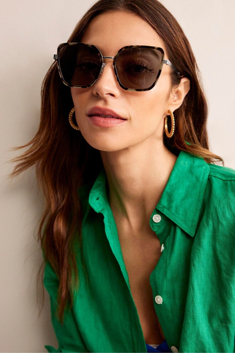Boden Brown Angular Sunglasses - Image 1 of 1