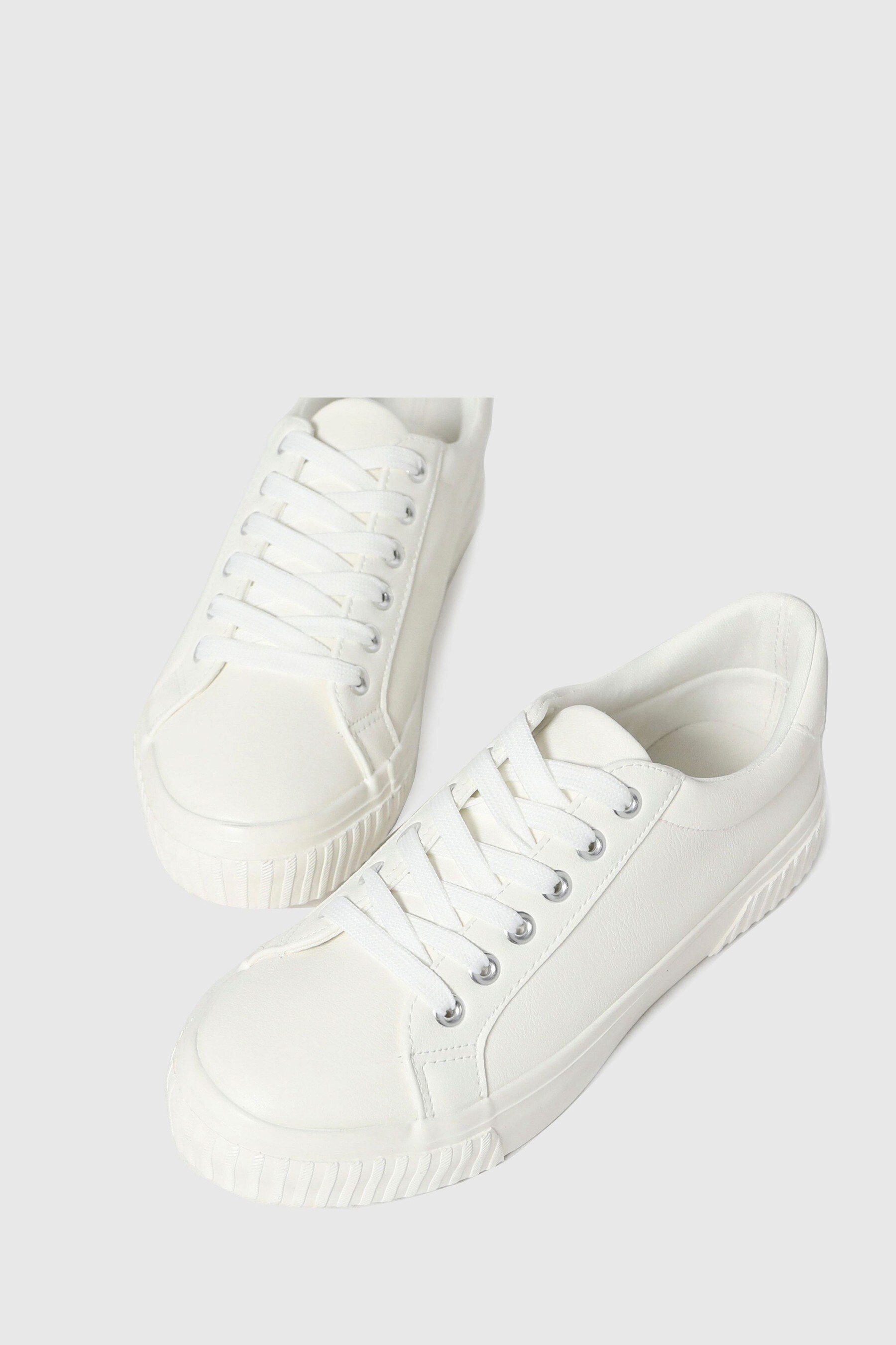 Buy Schuh White Maddie Lace Up Trainers from the Next UK online shop