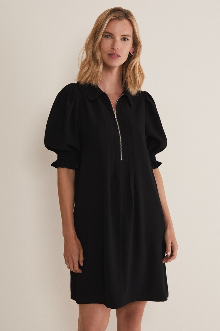 Phase Eight Black Zip Candice Mini Dress - Image 1 of 1