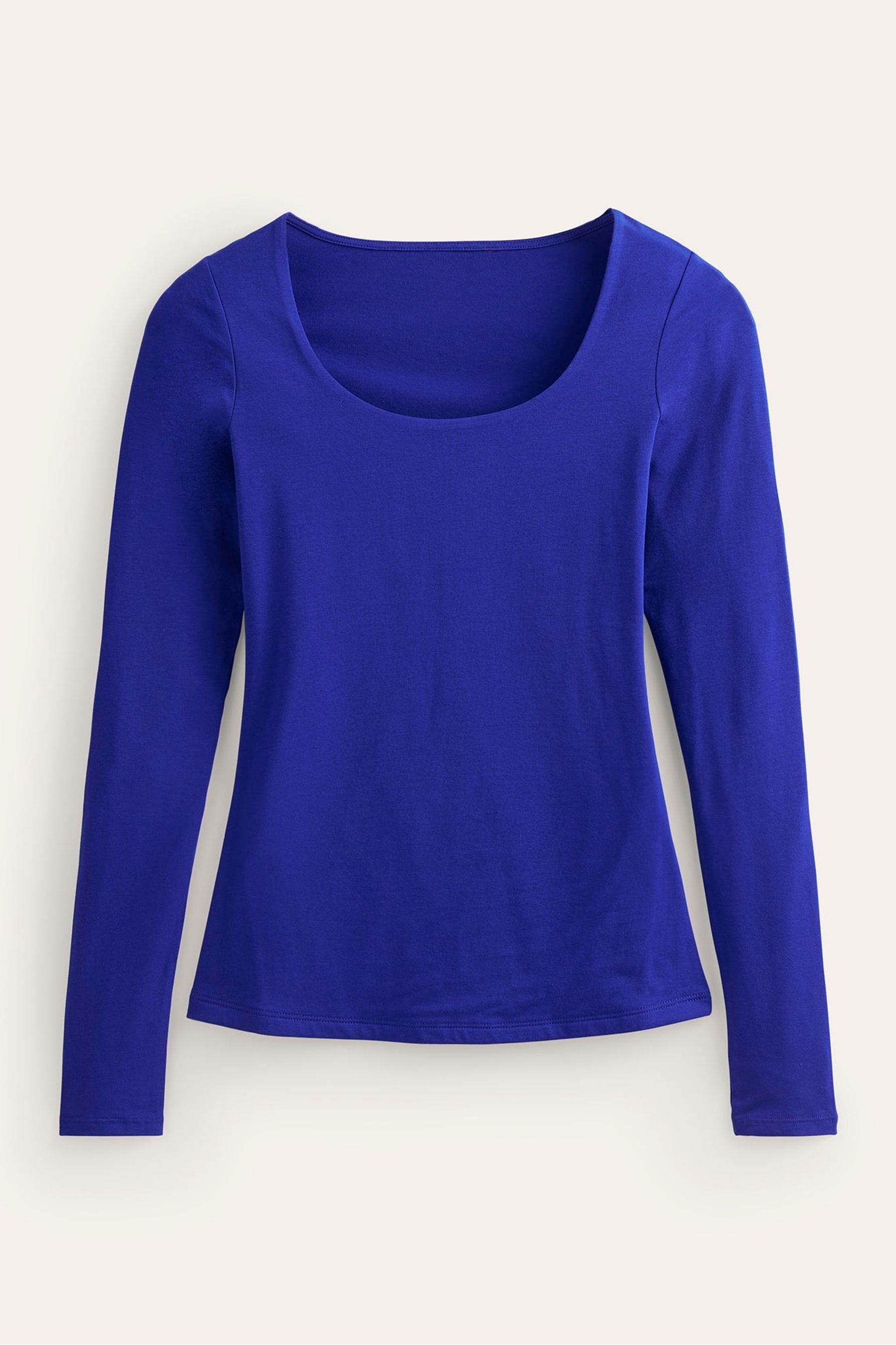 Buy Boden Blue Double Layer Scoop Neck Long Sleeve T-Shirt from the ...