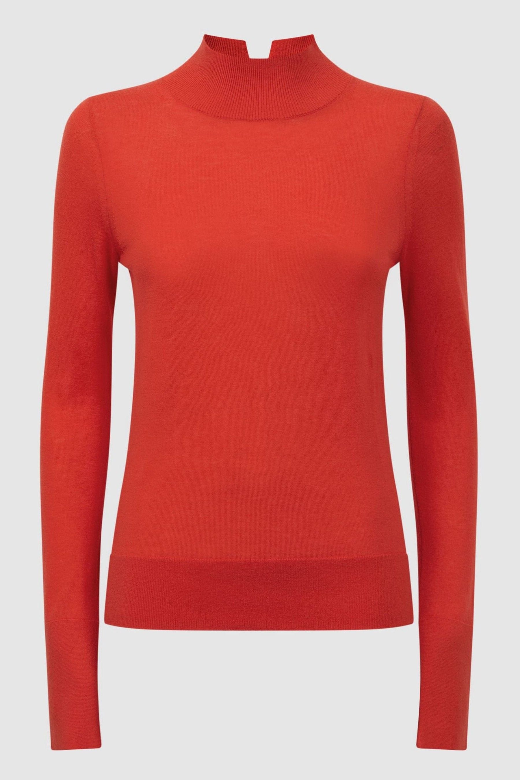 Buy Reiss Coral Kylie Merino Wool Fitted Funnel Neck Top from the Next ...
