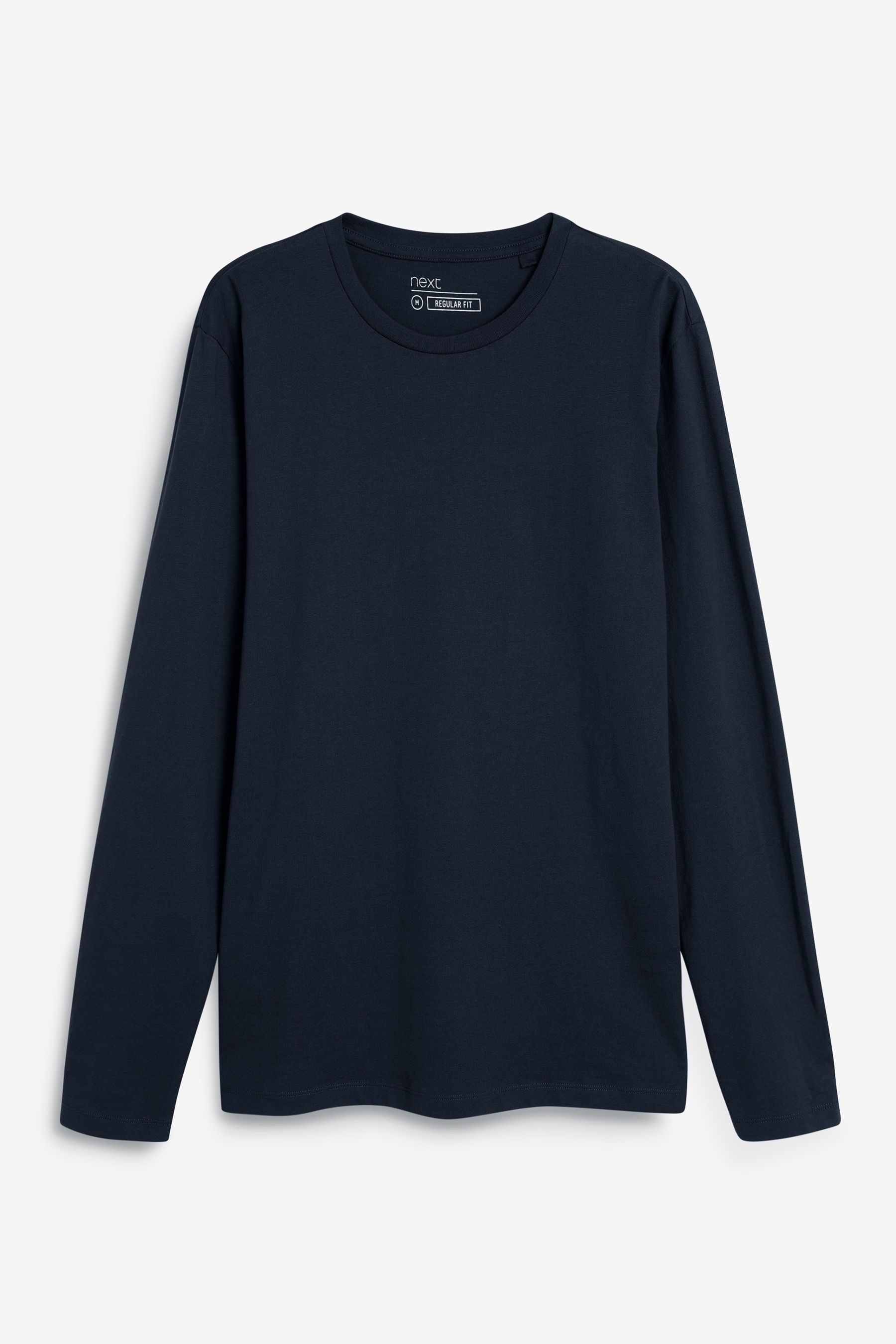 Buy Navy Blue Slim Long Sleeve Crew Neck T-Shirt from the Next UK ...