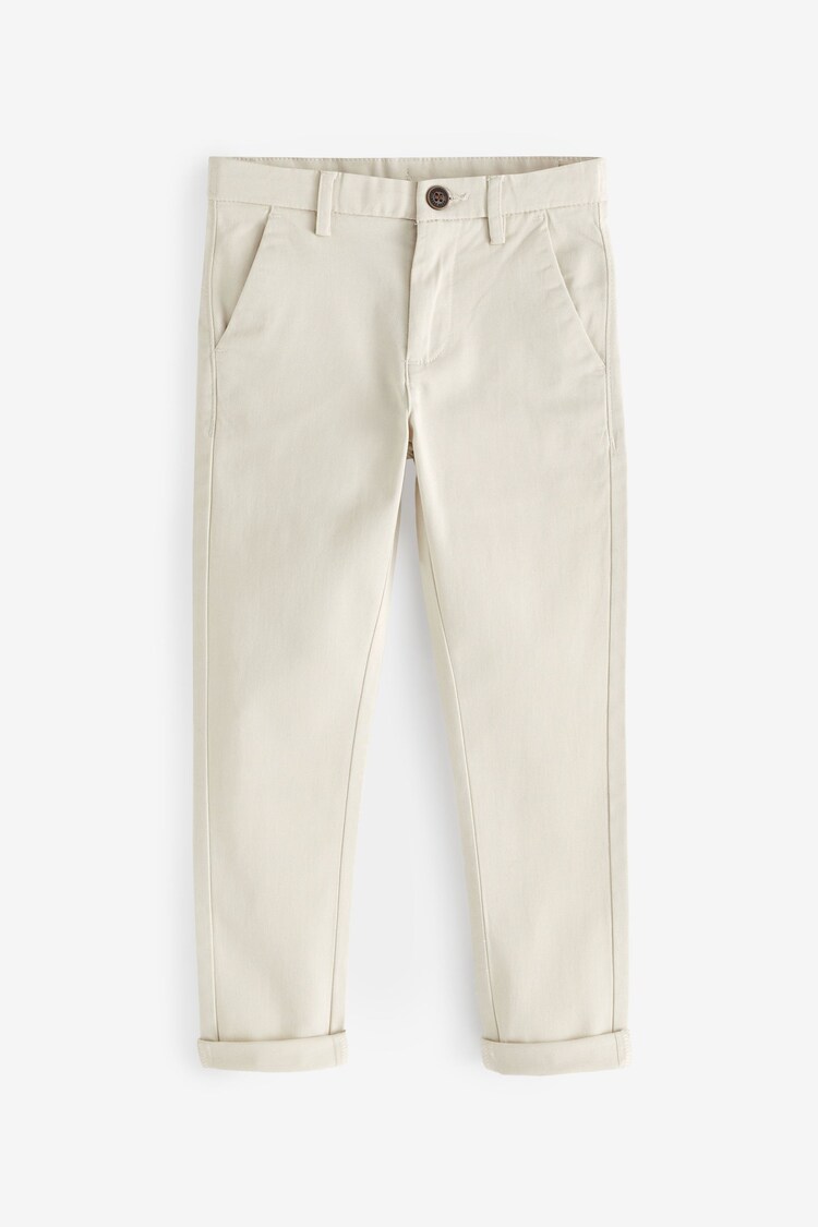 Ecru Neutral Skinny Fit Stretch Chino Trousers (3-17yrs) - Image 1 of 1