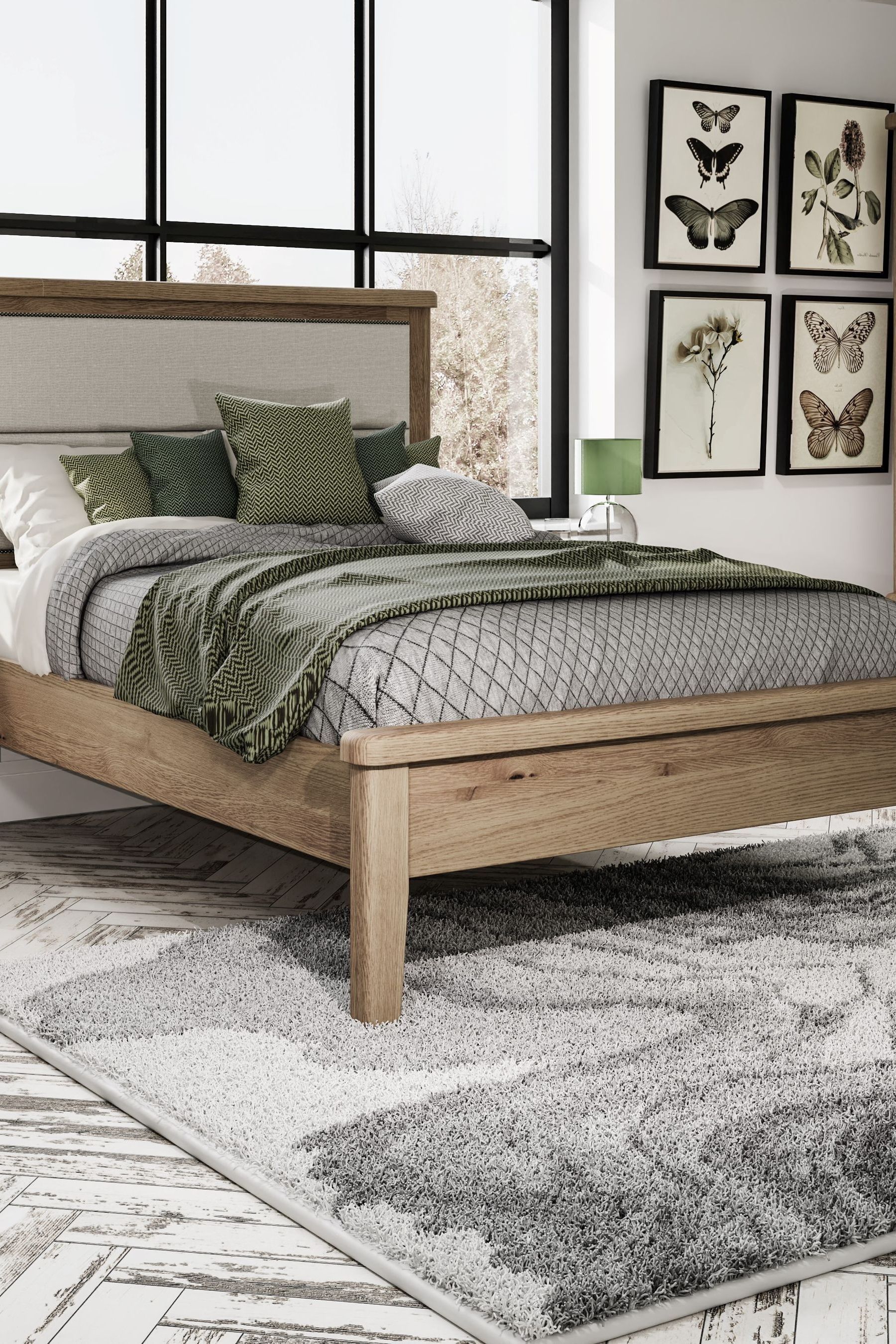 Buy K Interiors Brown Embleton Upholstered Headboard Bed Frame from the