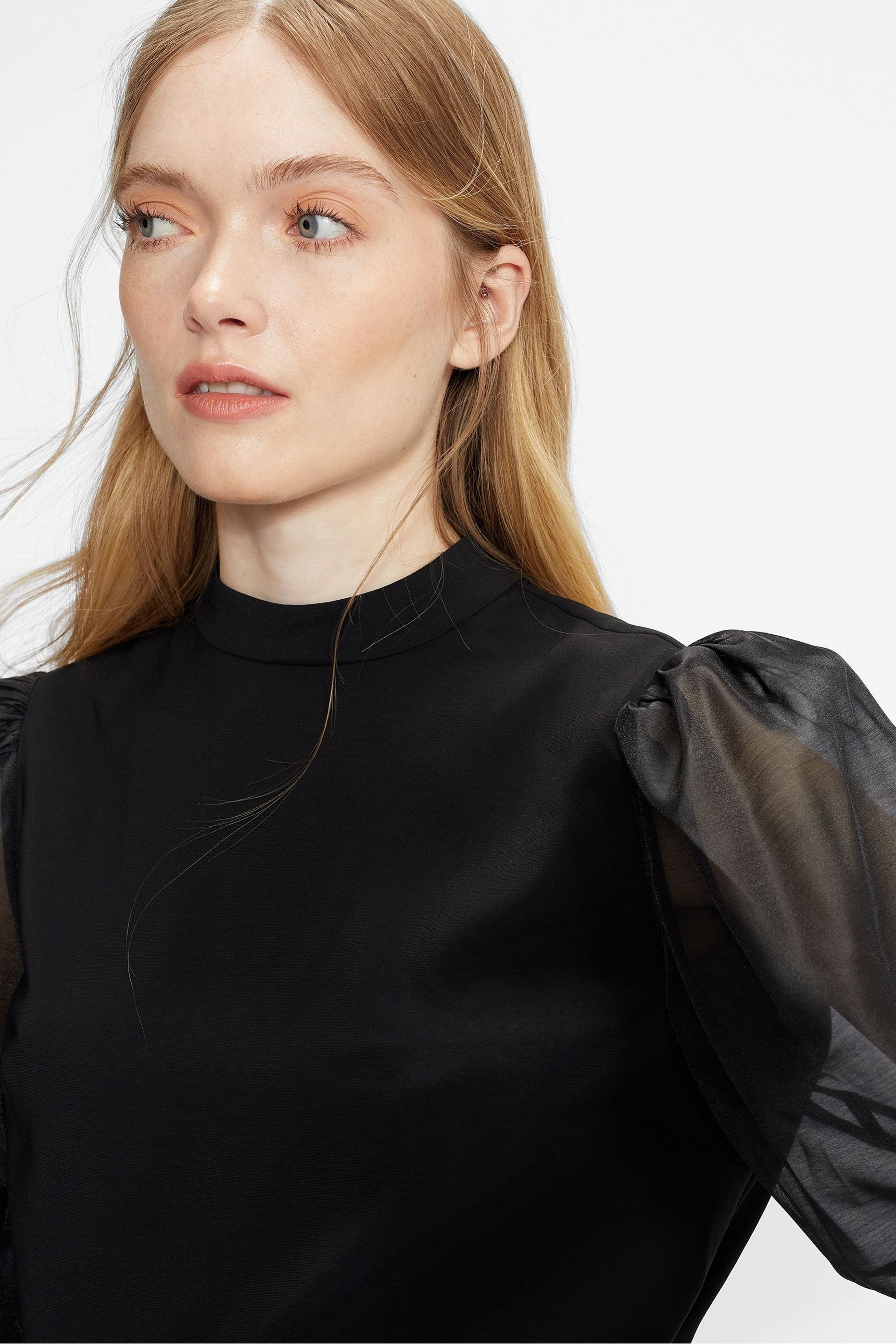 Buy Ted Baker Black Micaeli Organza Volume Sleeve Top from the Next UK ...