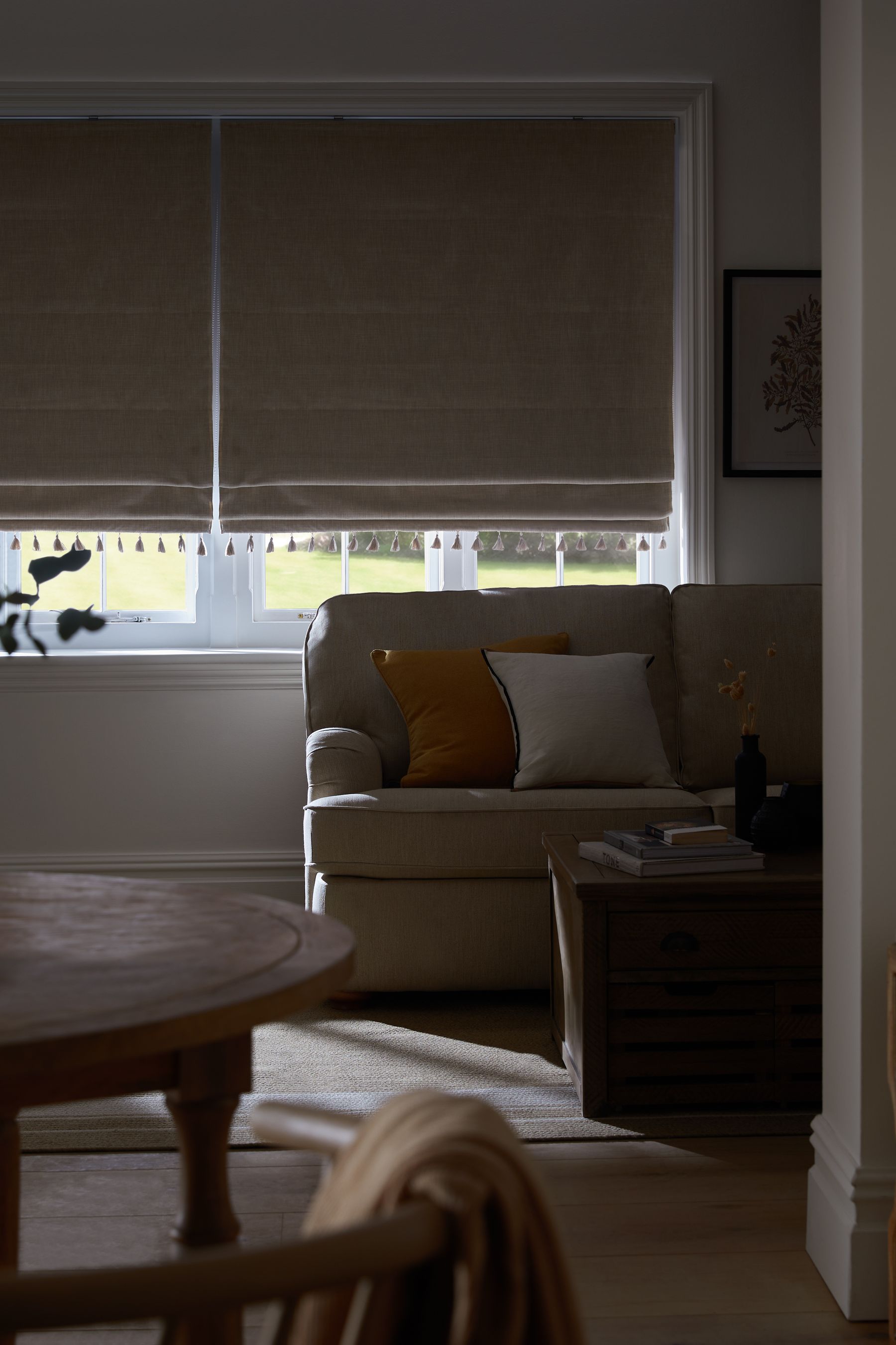 Buy Ready Made Textured Tassel Edge Blackout Roman Blinds from Next Ireland