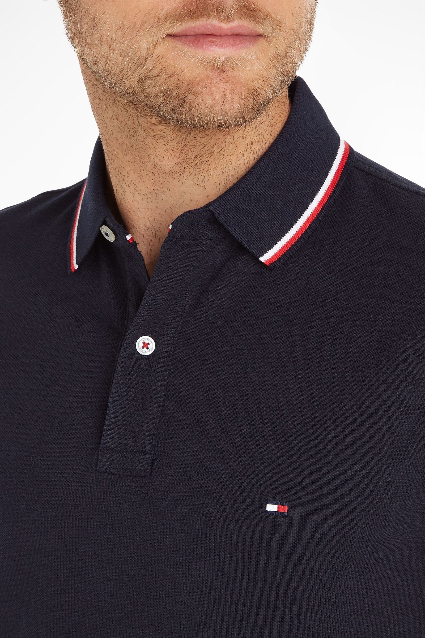 Buy Tommy White Tipped Slim Polo Shirt from the Next UK online shop