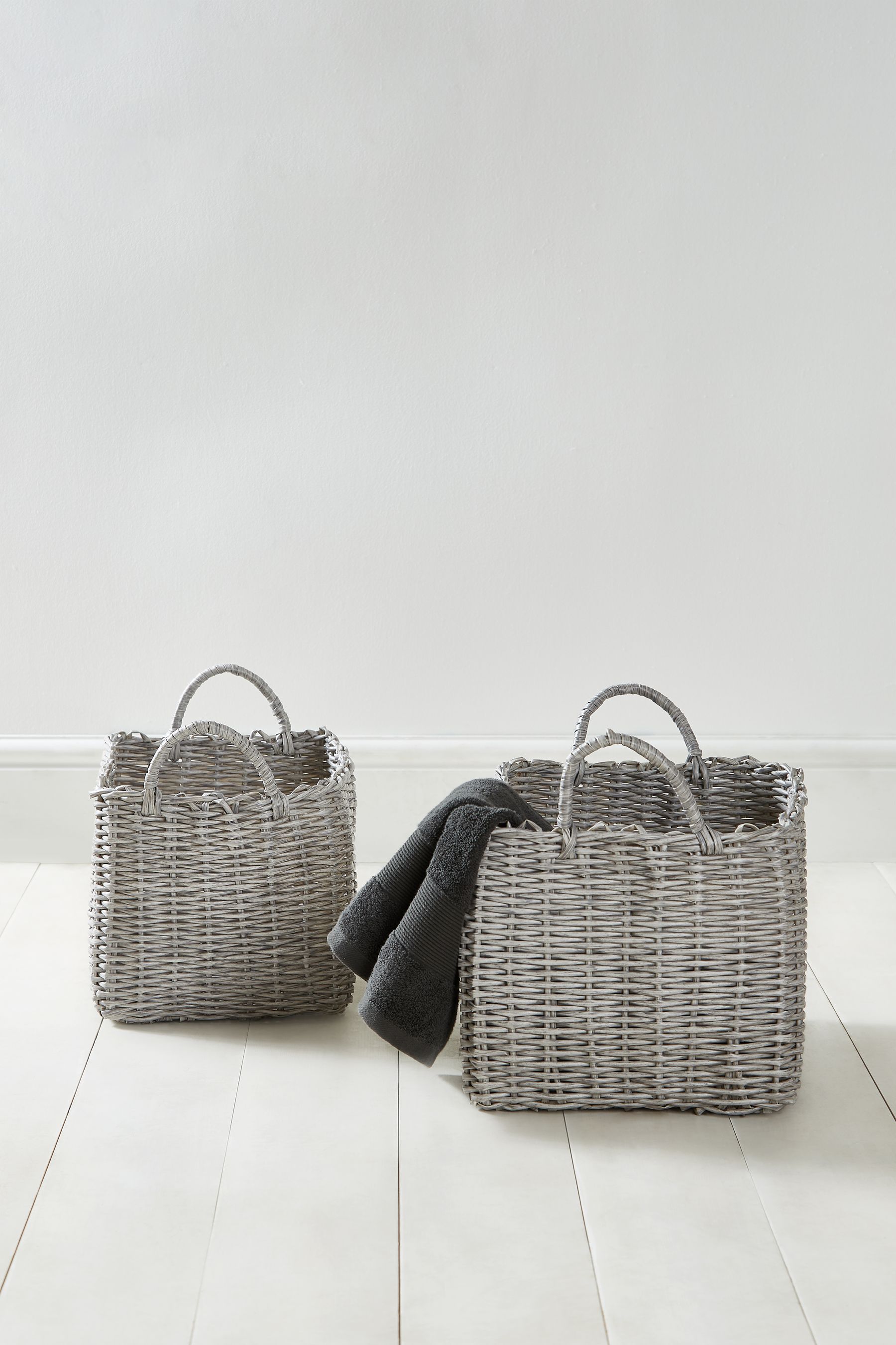 Buy Set of 2 Plastic Wicker Storage Baskets from the Next UK online shop