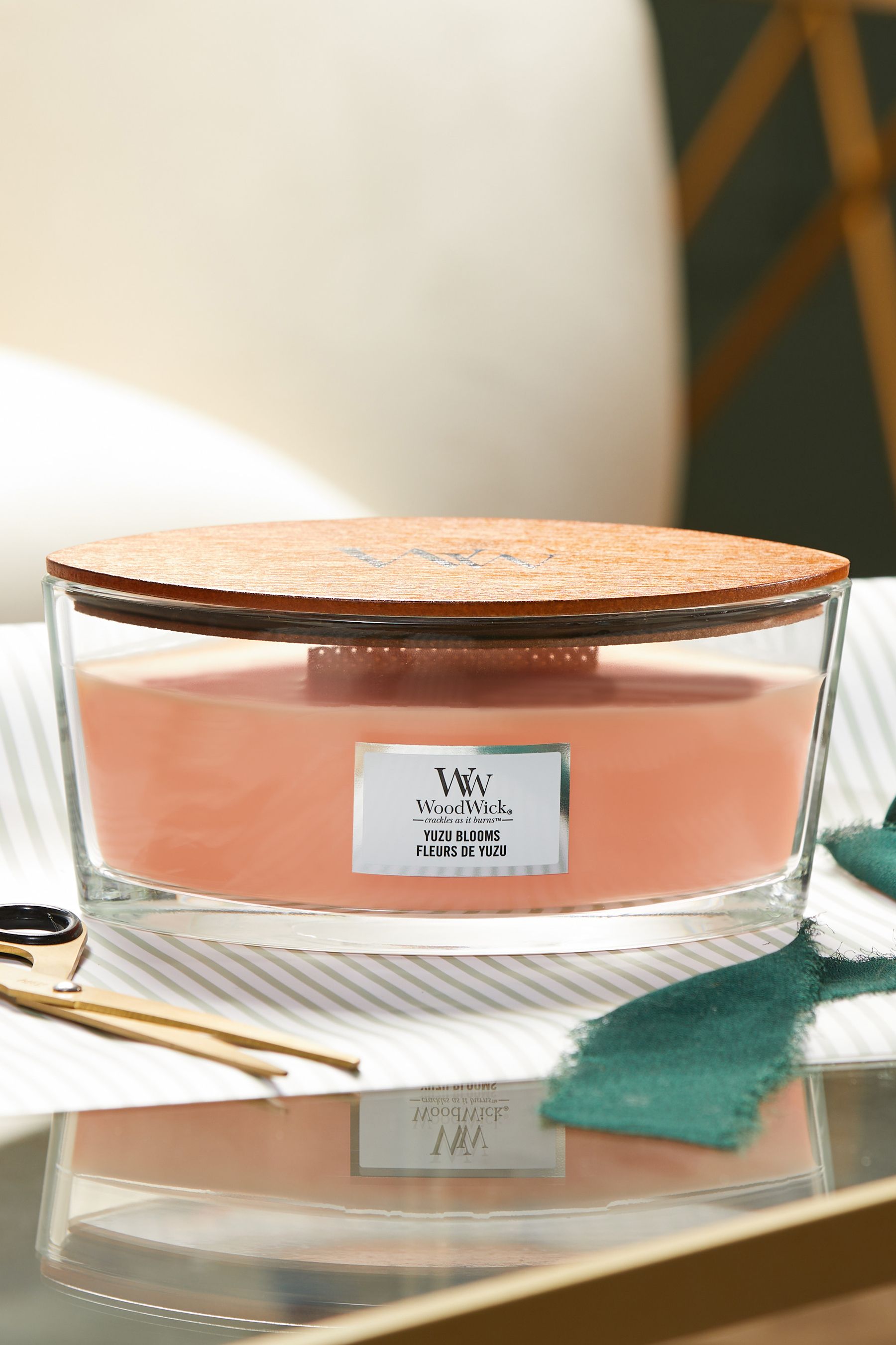 Buy Woodwick Orange Ellipse Scented Candle with Crackle Wick Yuzu