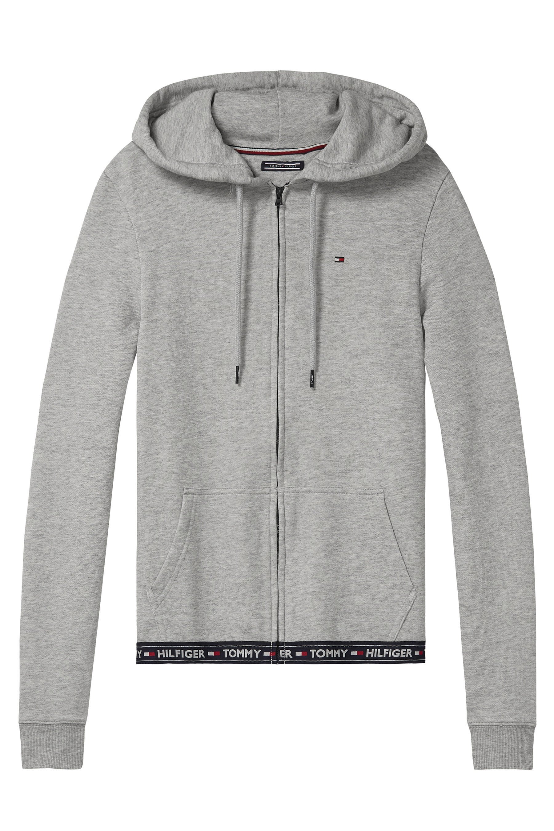 Buy Tommy Hilfiger Grey Logo Lined Hoodie from the Next UK online shop