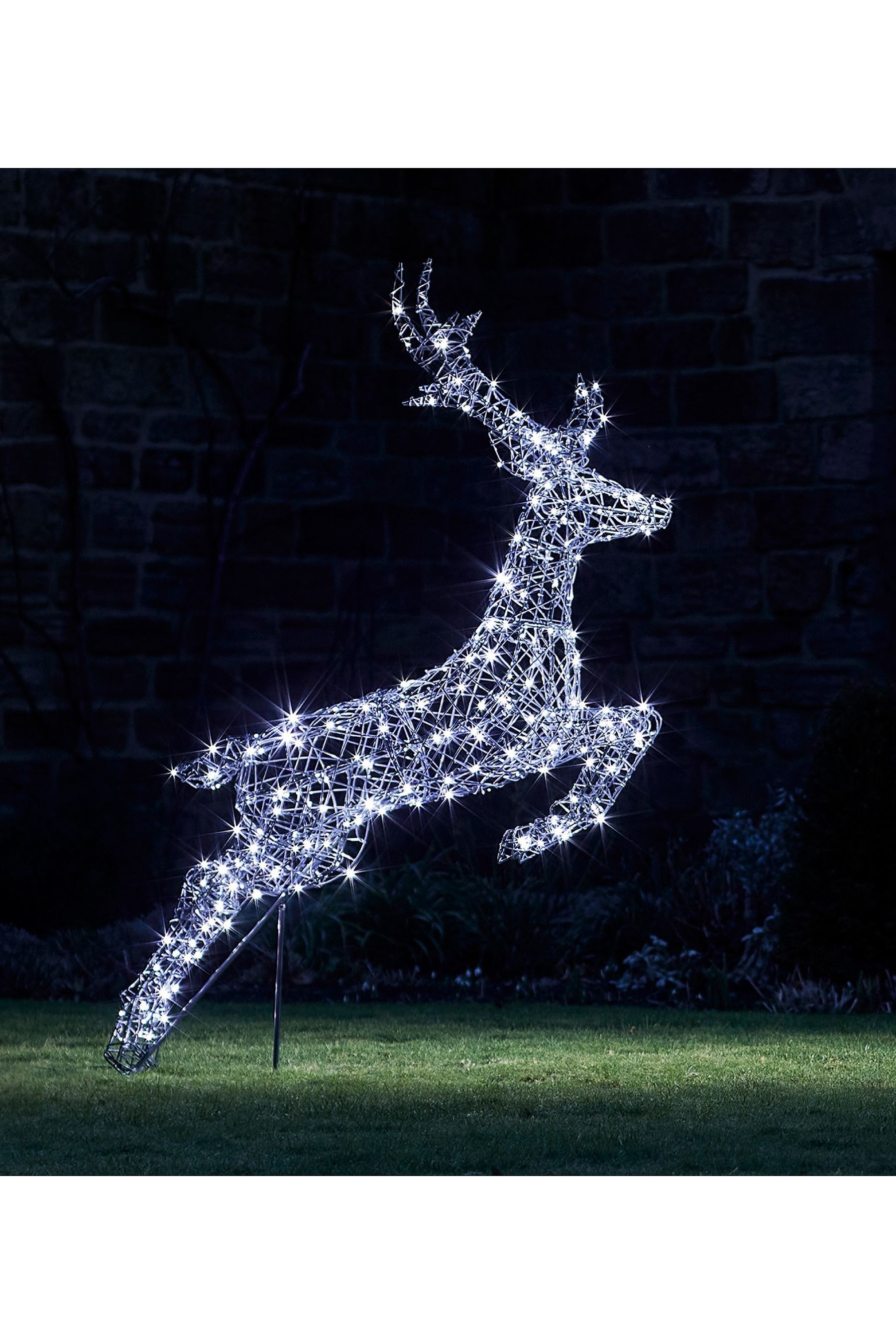 Buy Lights4fun Grey Rattan Stag Dual Colour LED Outdoor Light Up