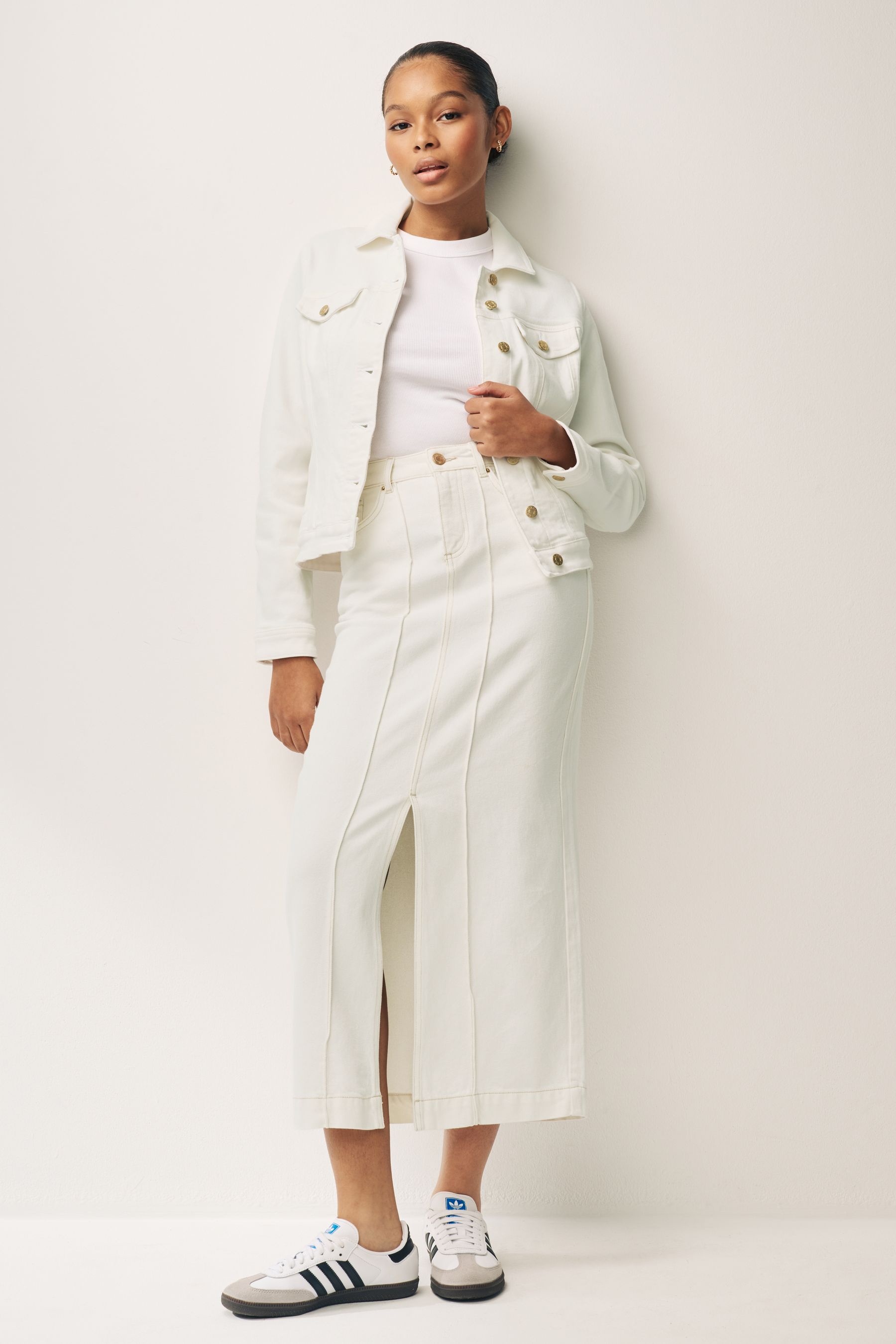 Buy White Fuller Bust Denim Jacket from the Next UK online shop