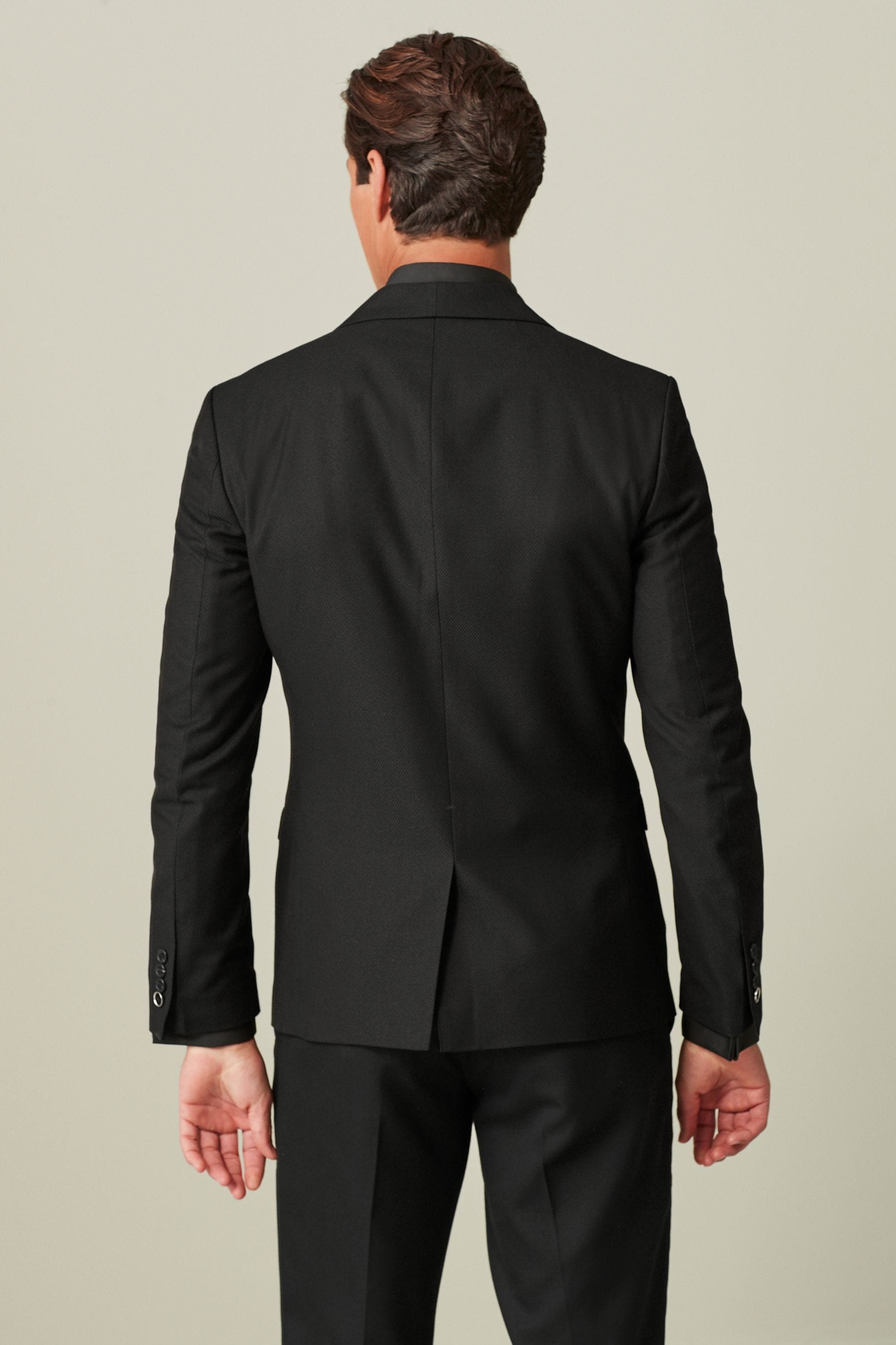 Buy Black/Gold Textured Tuxedo Suit Jacket from the Next UK online shop