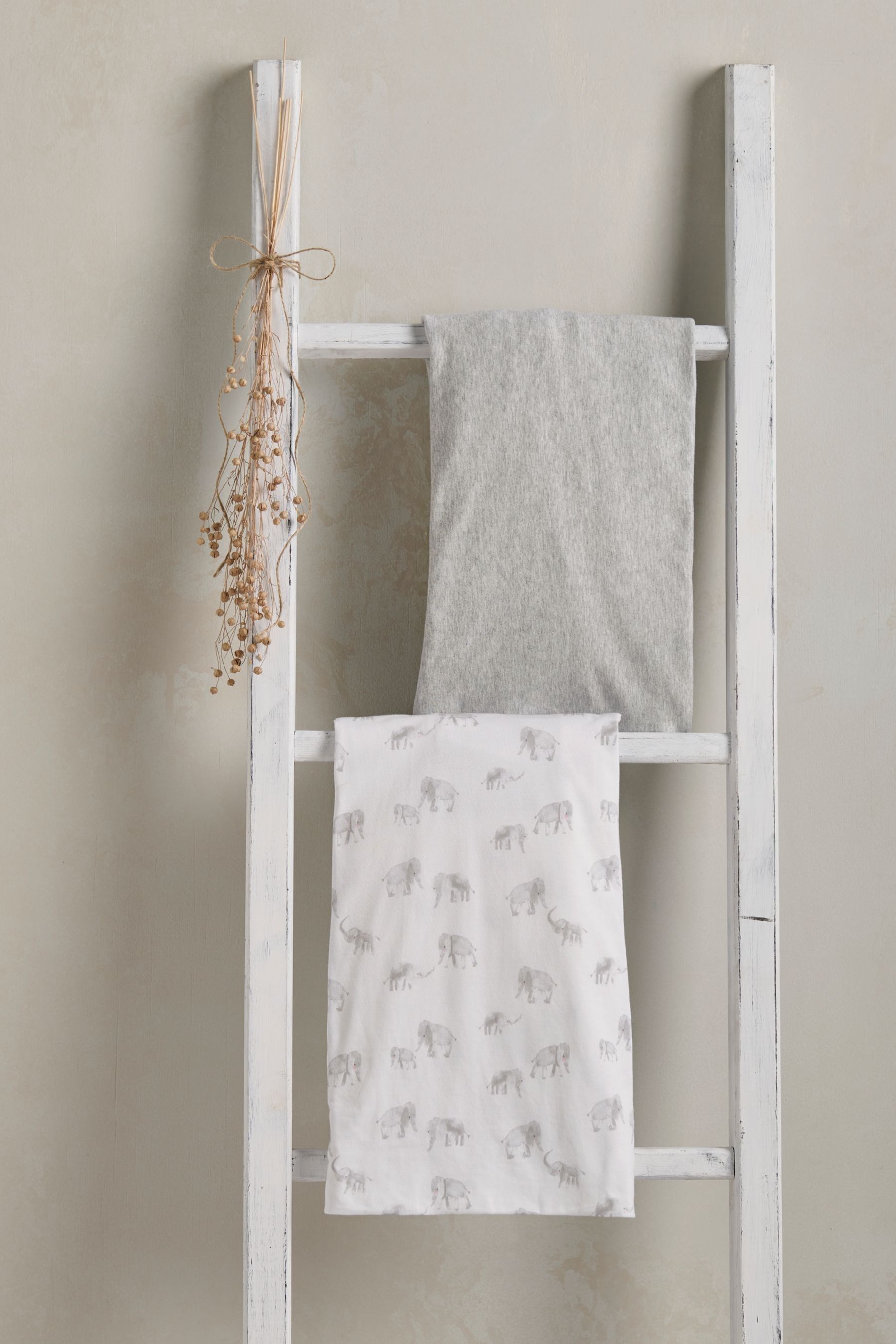 Buy Mamas & Papas x Laura Ashley 2 Pack Grey Gingham Fitted Cot Bed