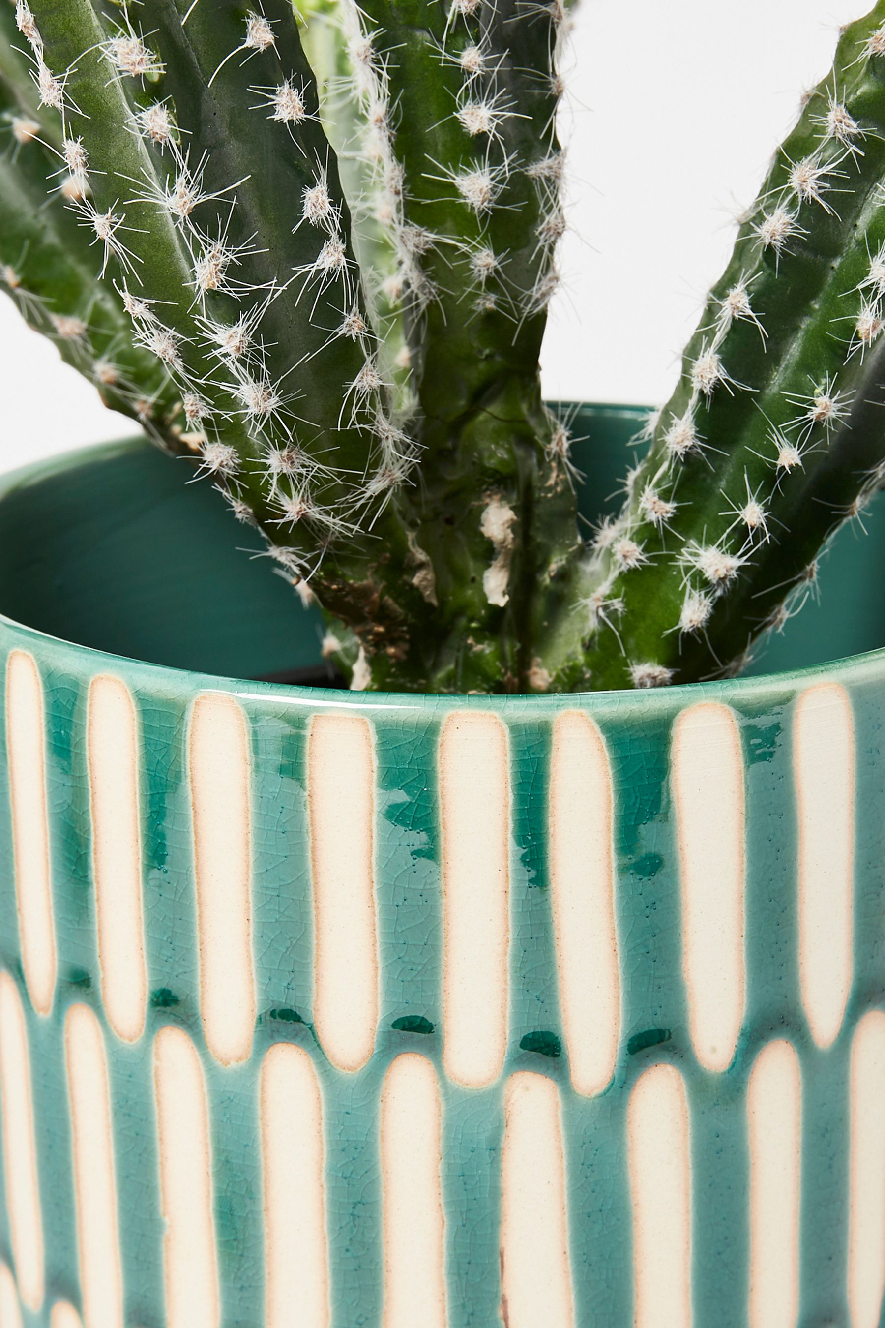 Buy Oliver Bonas Green Garden Dalloway Dash Ceramic Plant Pot from the