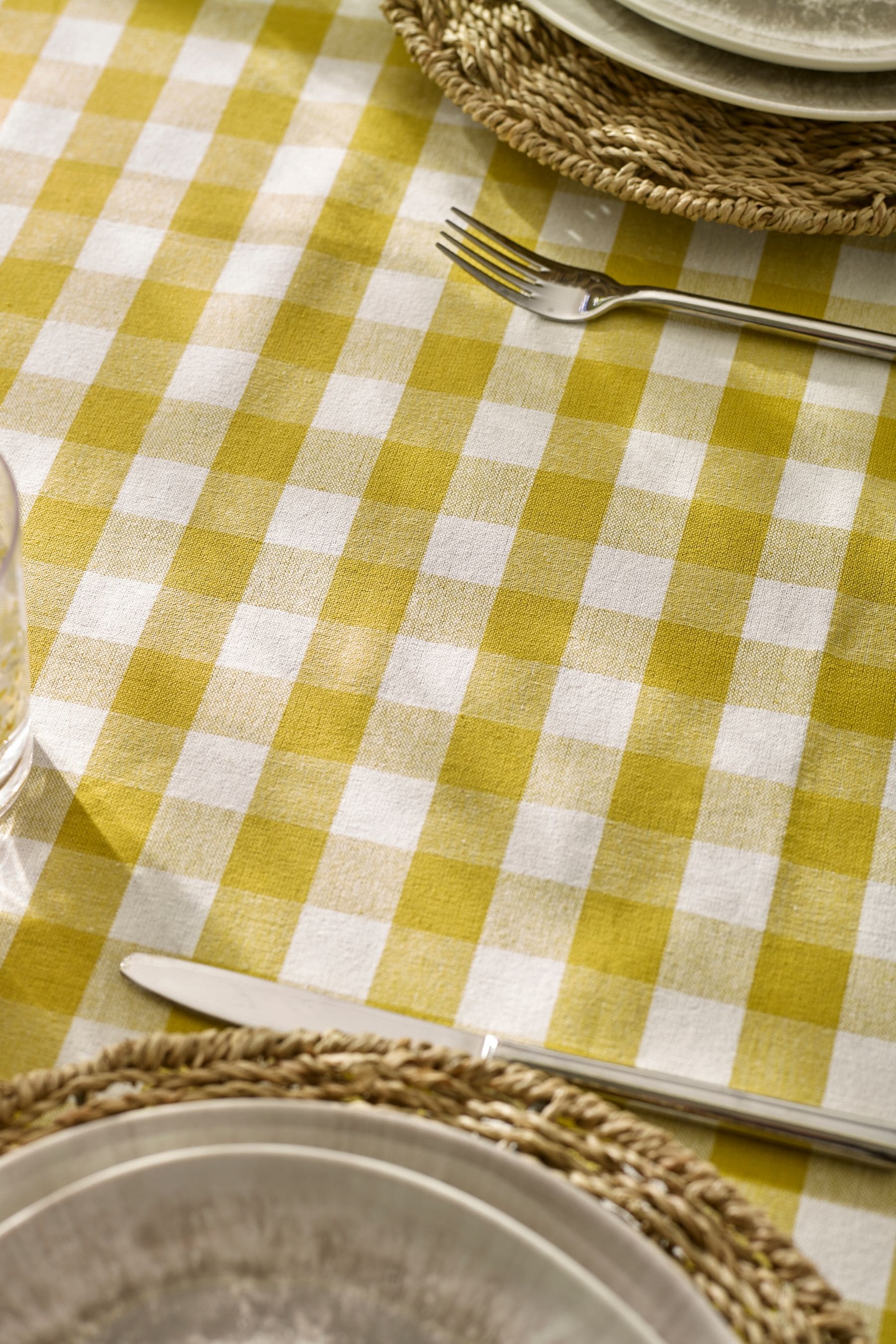 Buy Gingham Cotton Tablecloth from Next Ireland