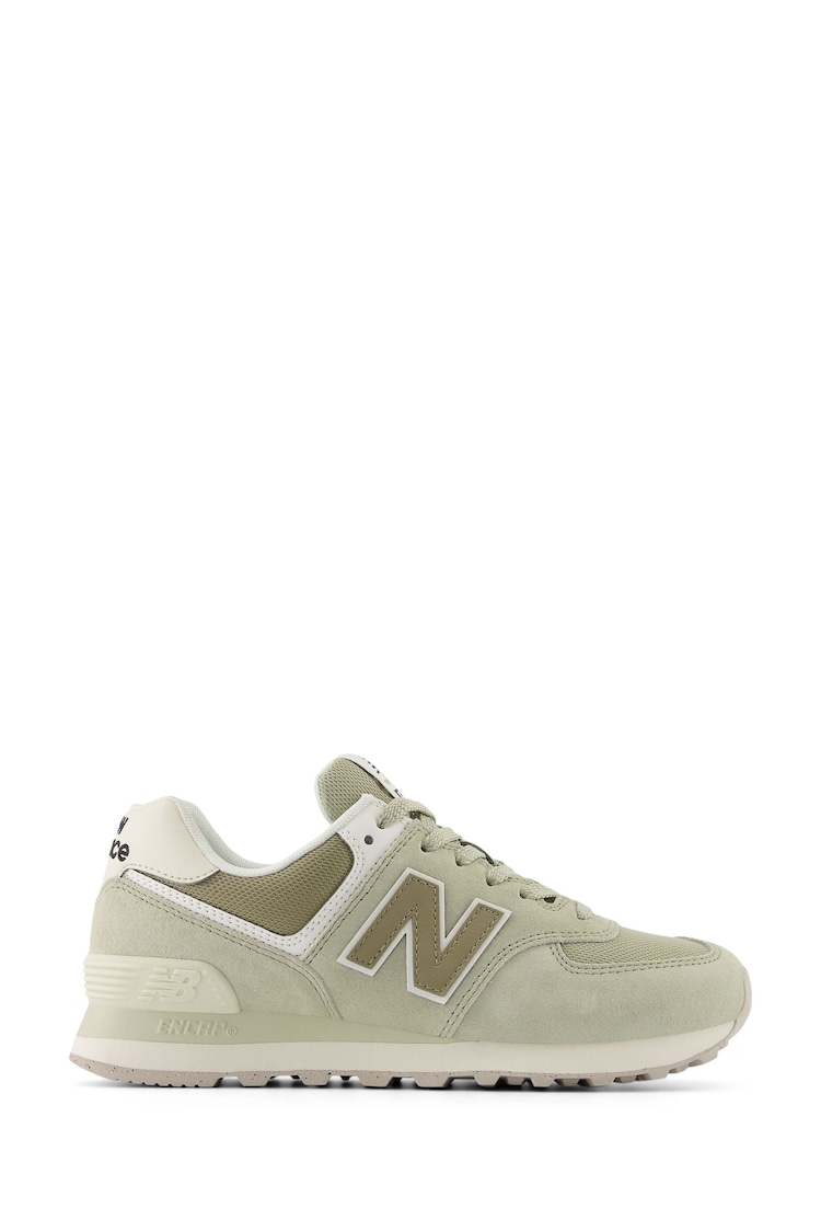 New Balance Grey Snowwash Womens 574 Trainers - Image 1 of 1