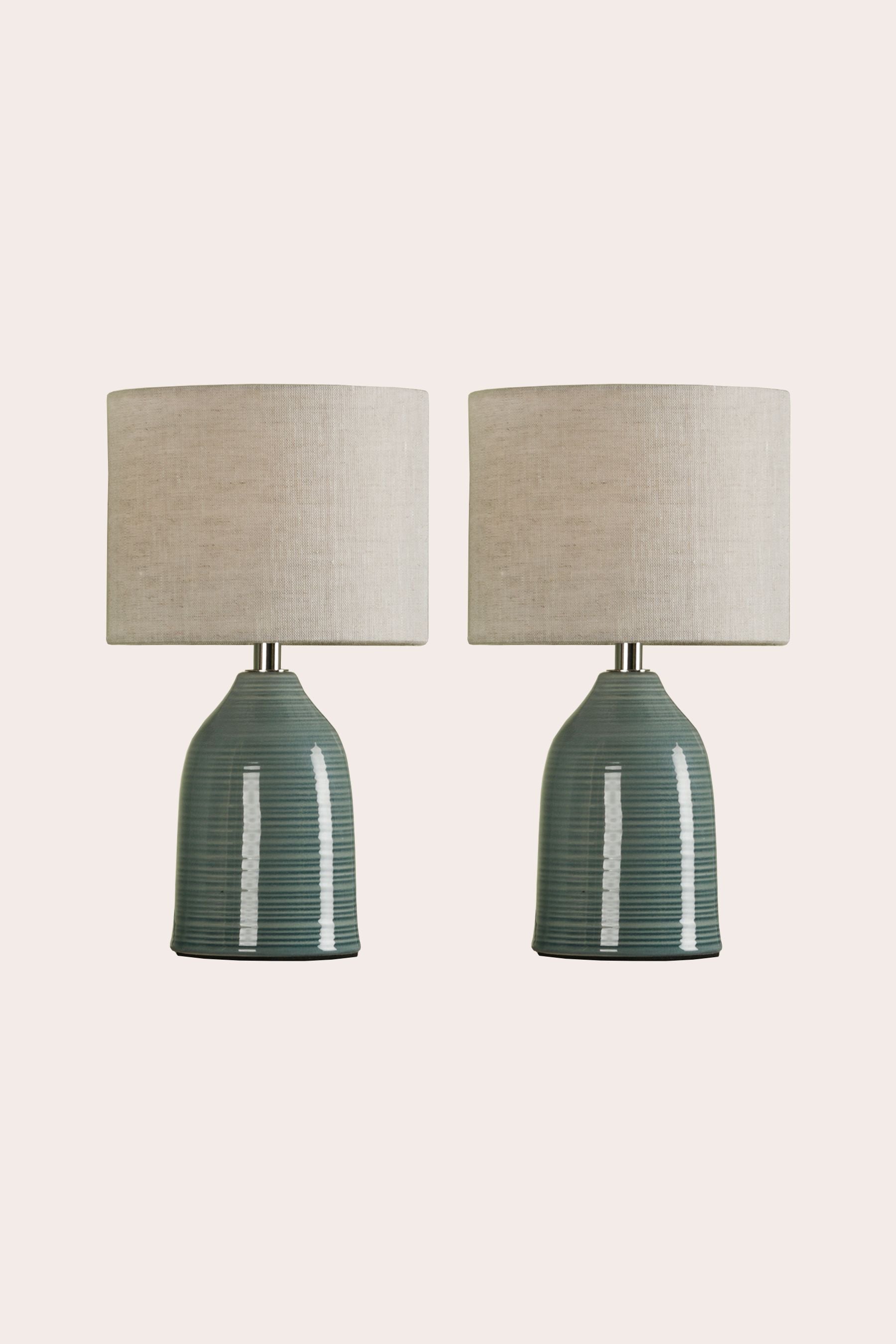 Buy Laura Ashley Set of 2 Blue Penny Complete Ceramic Table Lamps from