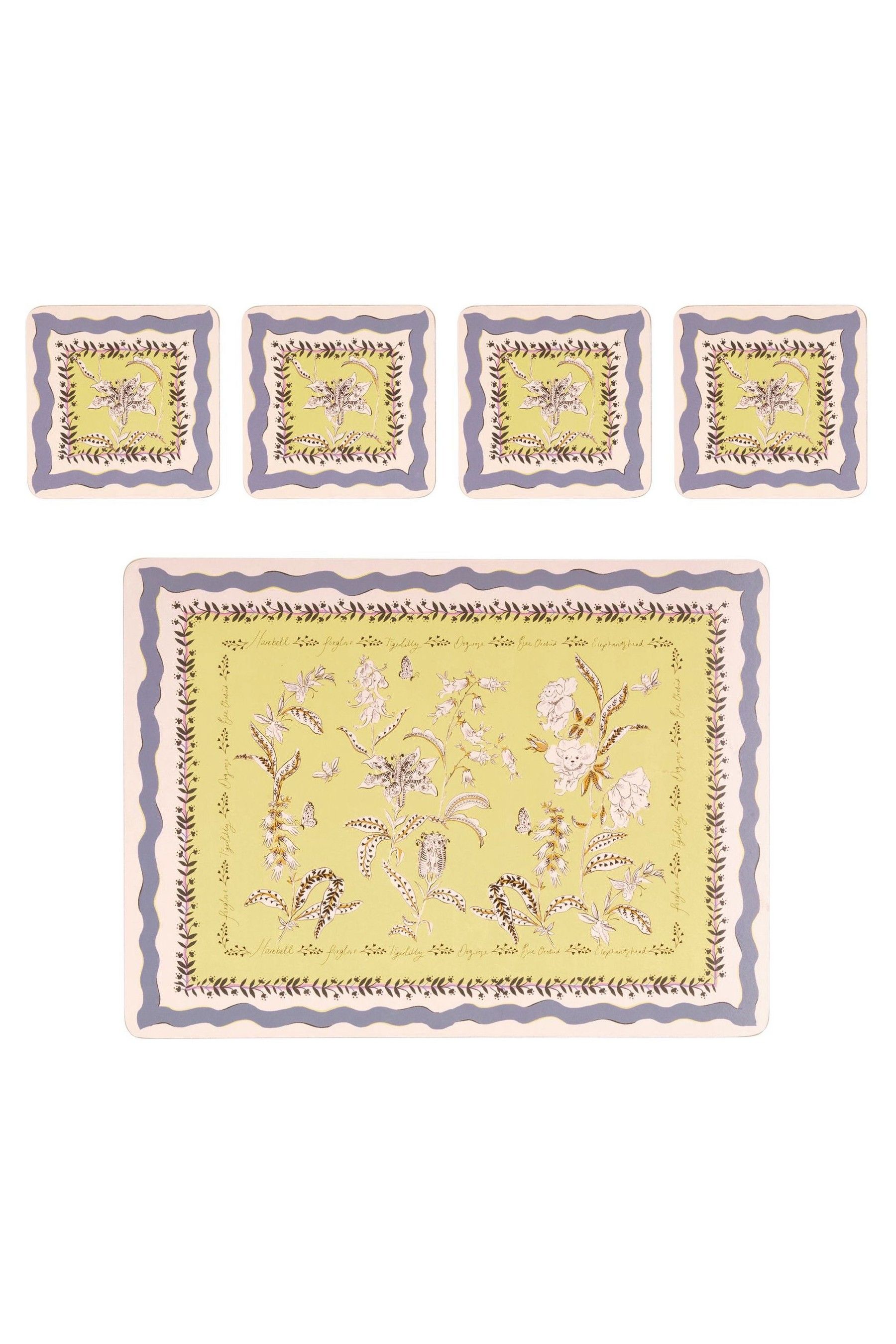 Buy Cath Kidston Set of 4 Green Placemat & Coasters from the Next UK