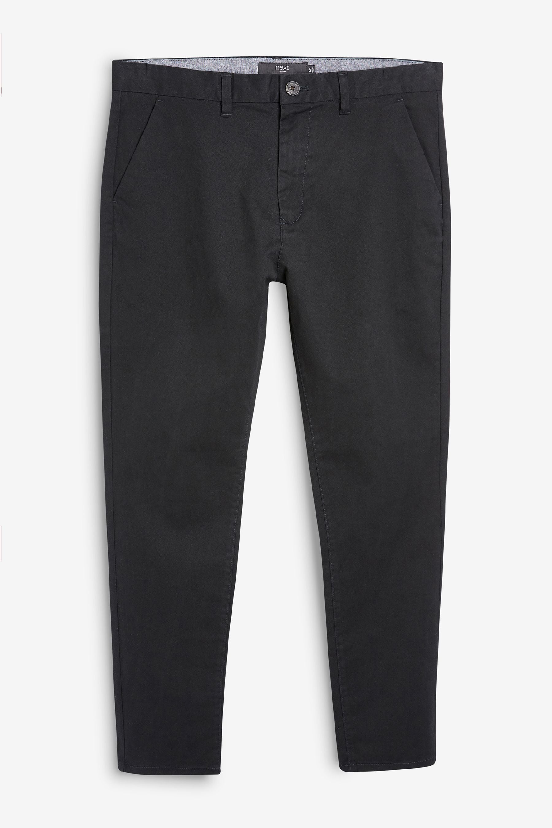 Buy Black Slim Tapered Stretch Chino Trousers from the Next UK online shop