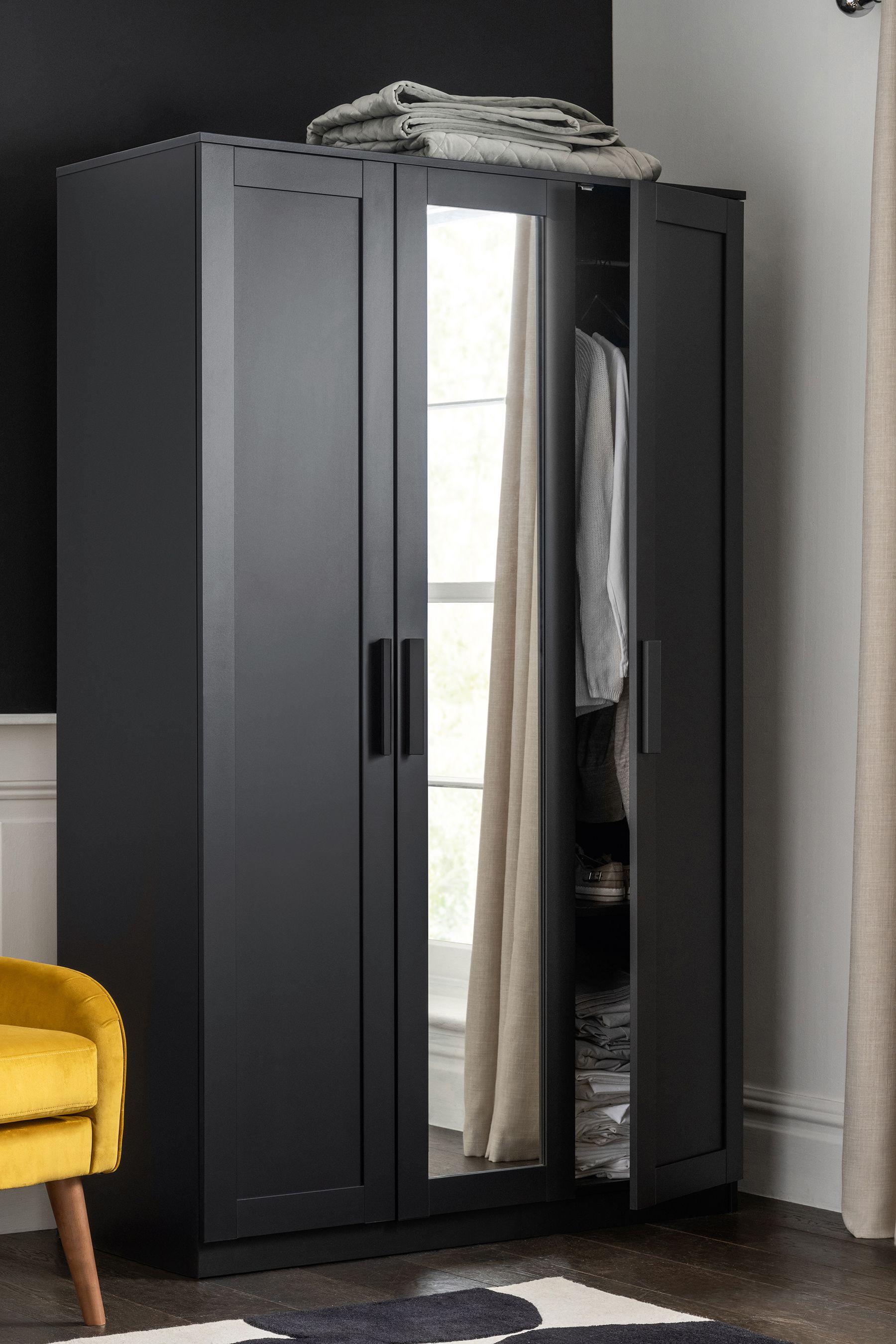 Buy Black Flynn Triple Wardrobe from the Next UK online shop