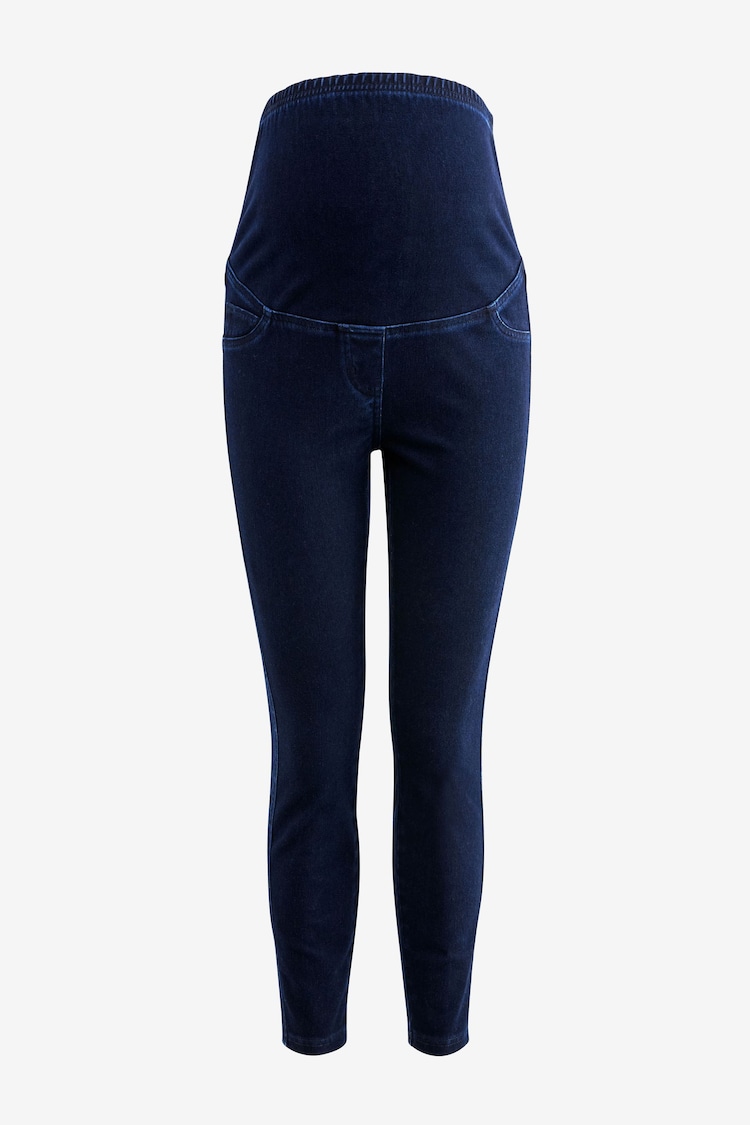 Dark Blue Maternity Denim Look Leggings - Image 1 of 1