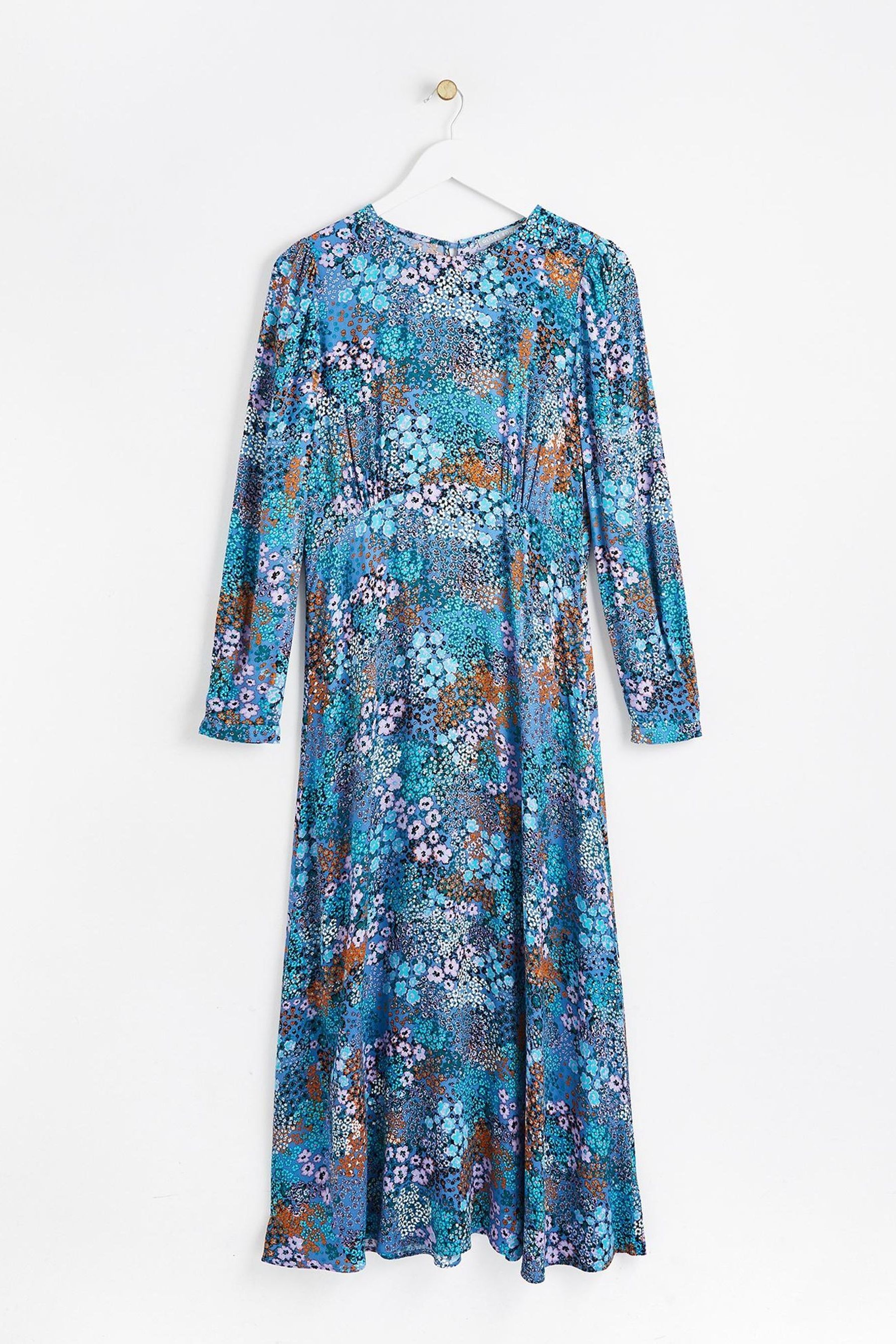 Buy Oliver Bonas Blue Dispersed Ditsy Floral Midi Dress from Next Ireland