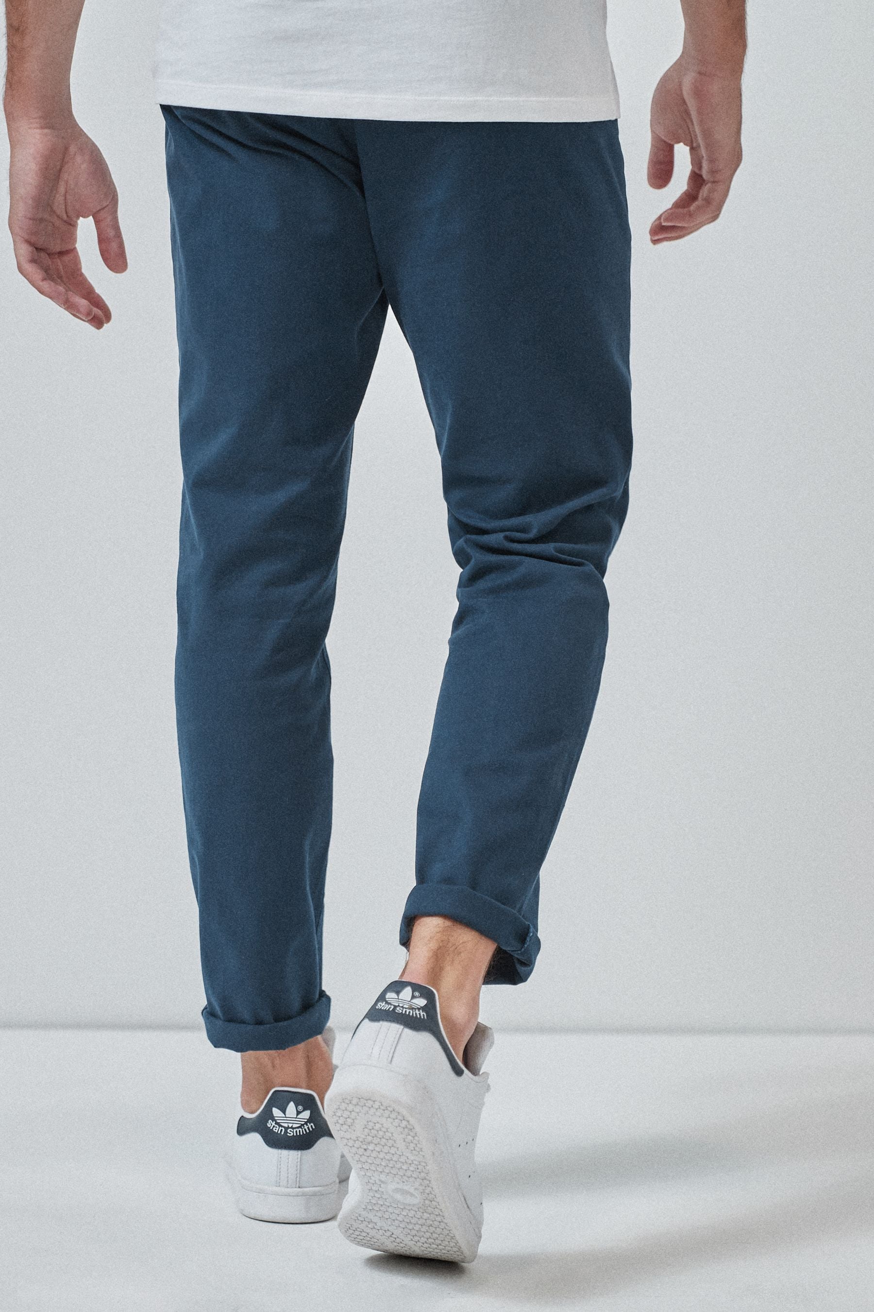 Buy Dark Blue Slim Tapered Stretch Chinos Trousers from the Next UK ...