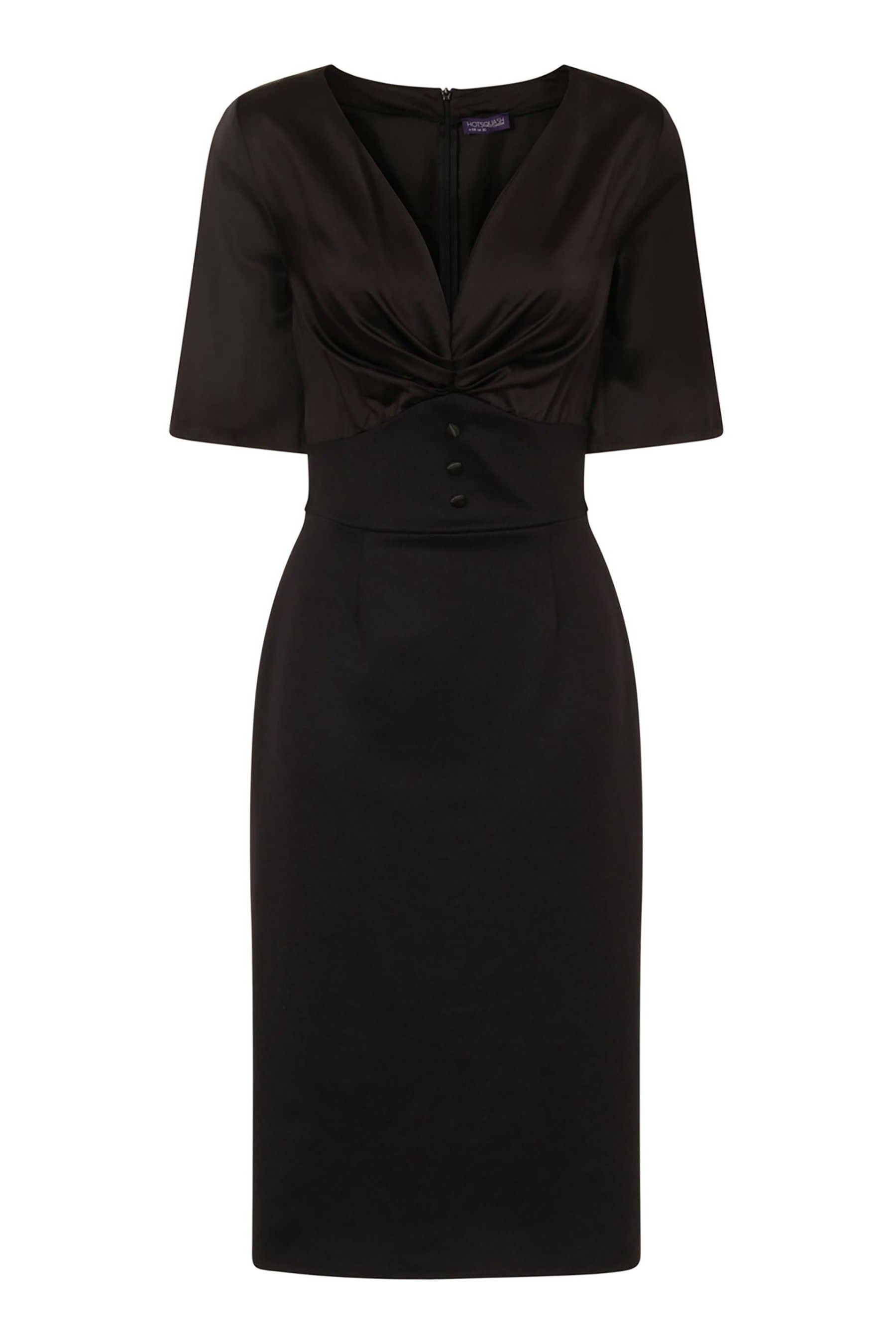 Buy Hotsquash Black Emma Dress With Buttons from the Next UK online shop